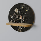 MEADOW SHADES Round Art Shelf In Oak Effect