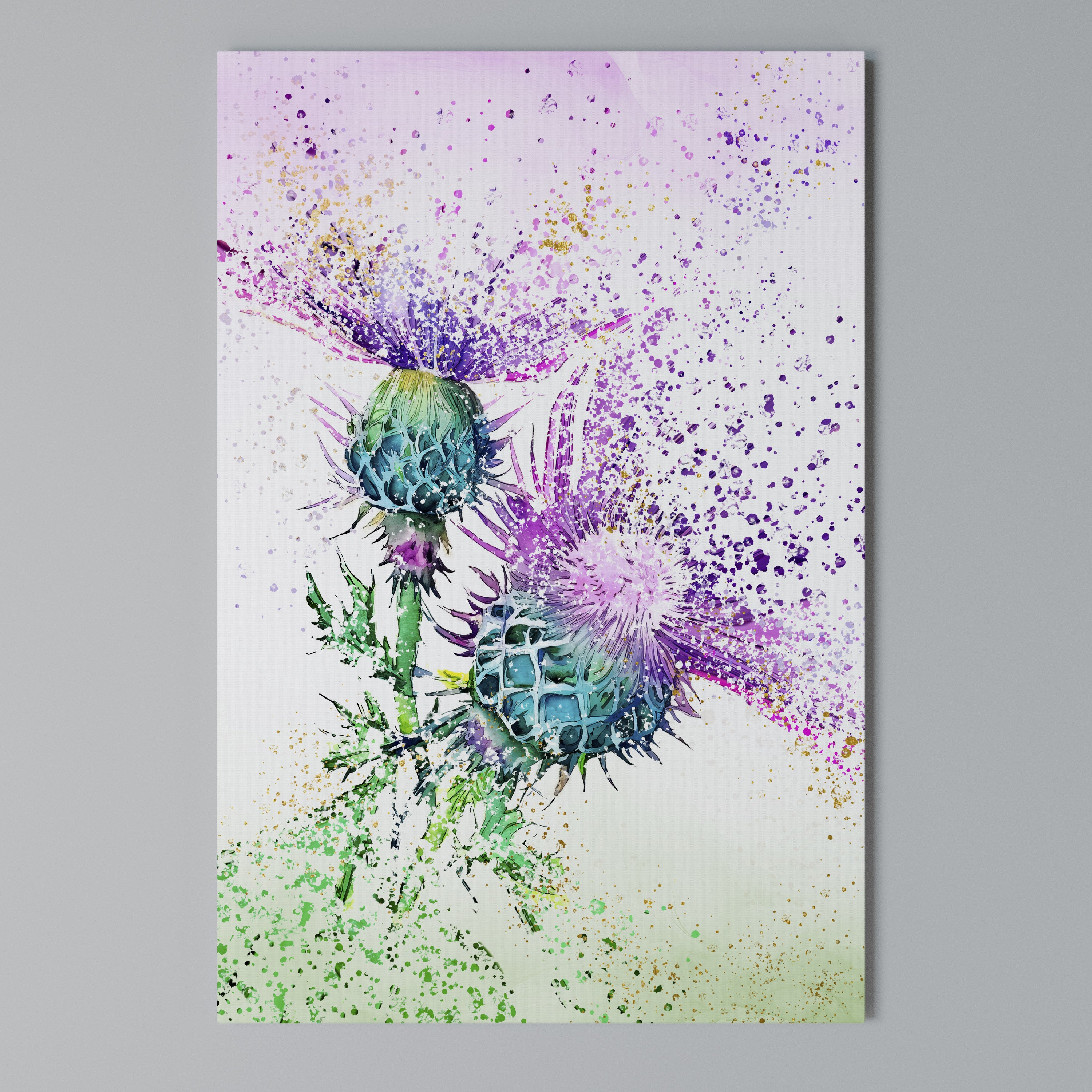 COLORFUL THISTLE DANCE Vertical Canvas Print