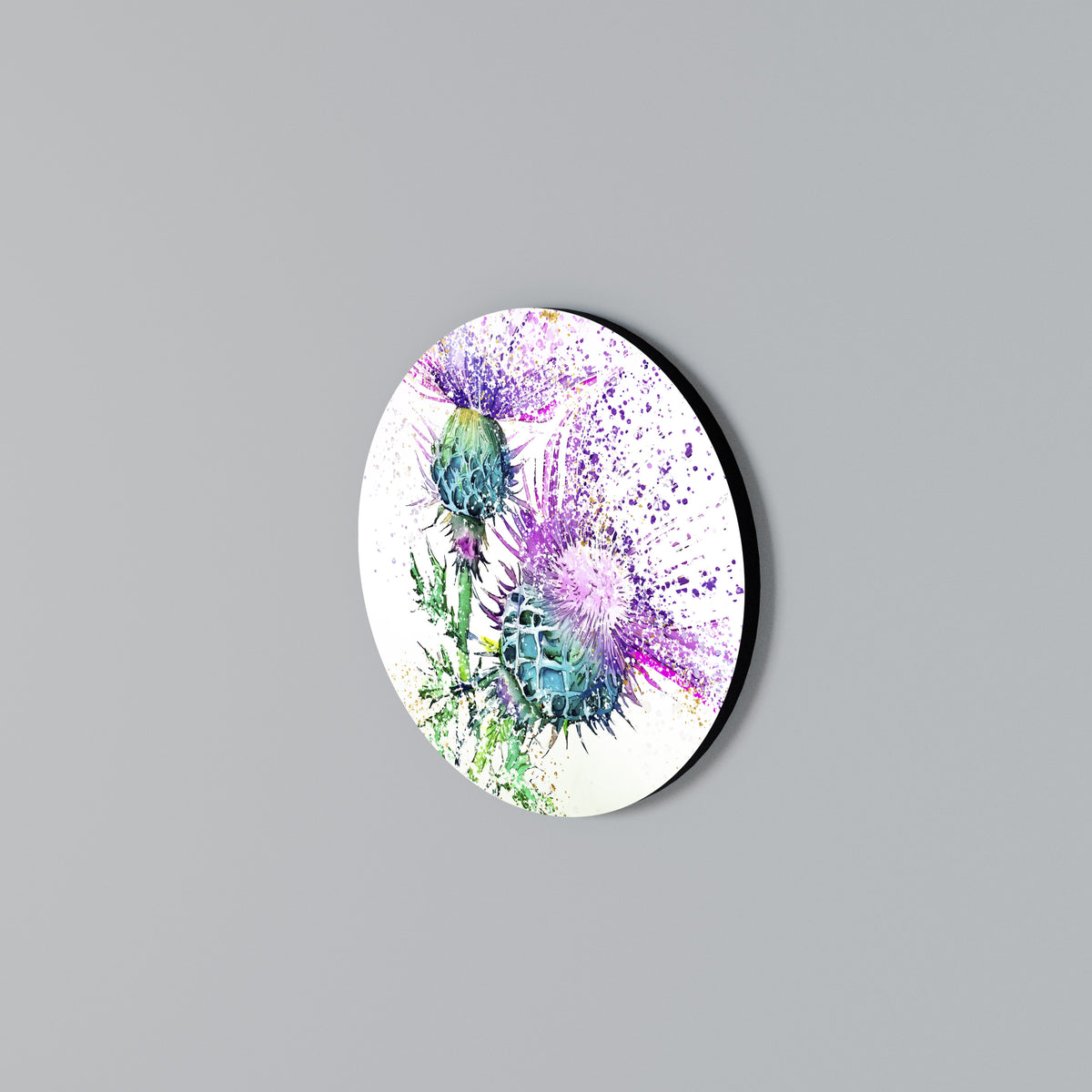 COLORFUL THISTLE DANCE Round Wall Art
