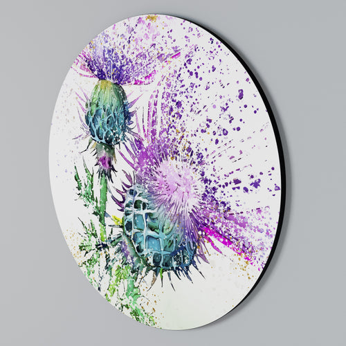 COLORFUL THISTLE DANCE Rundes Wandbild