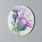 COLORFUL THISTLE DANCE Round Wall Art