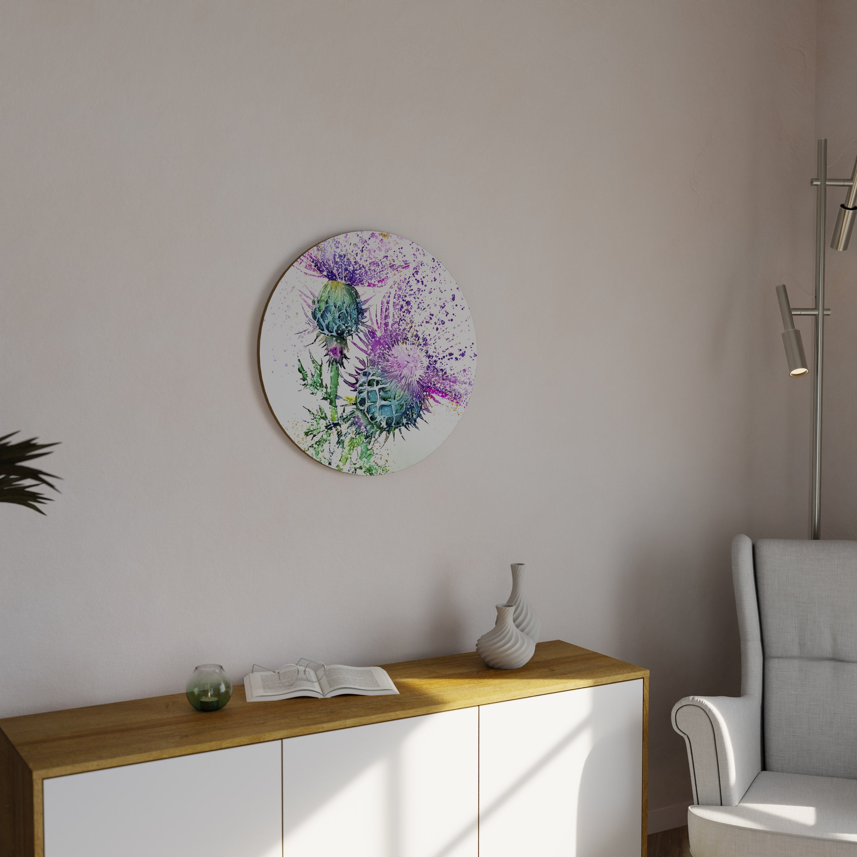 BUNTER DISTELTANZ Runde Wandkunst