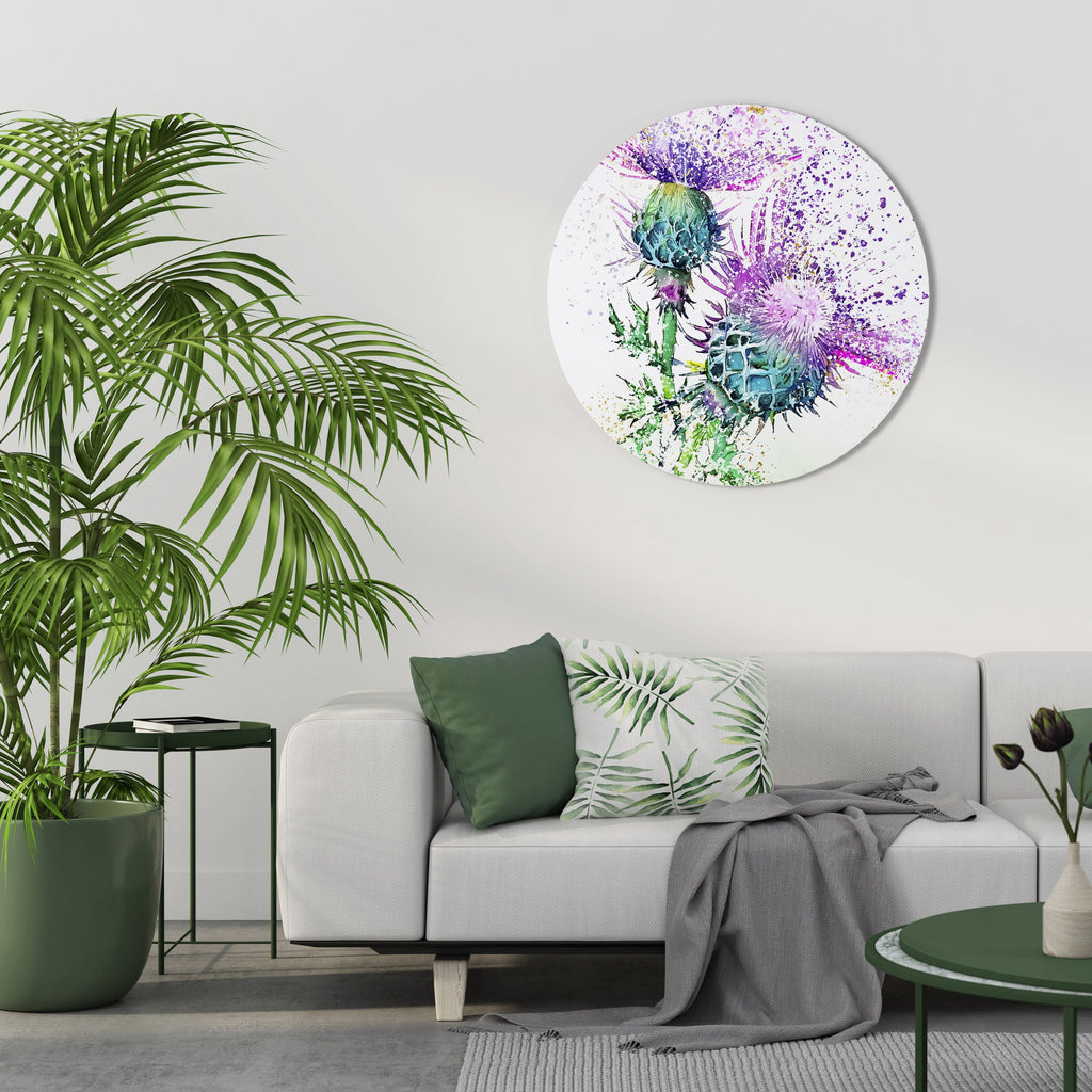 BUNTER DISTELTANZ Runde Wandkunst