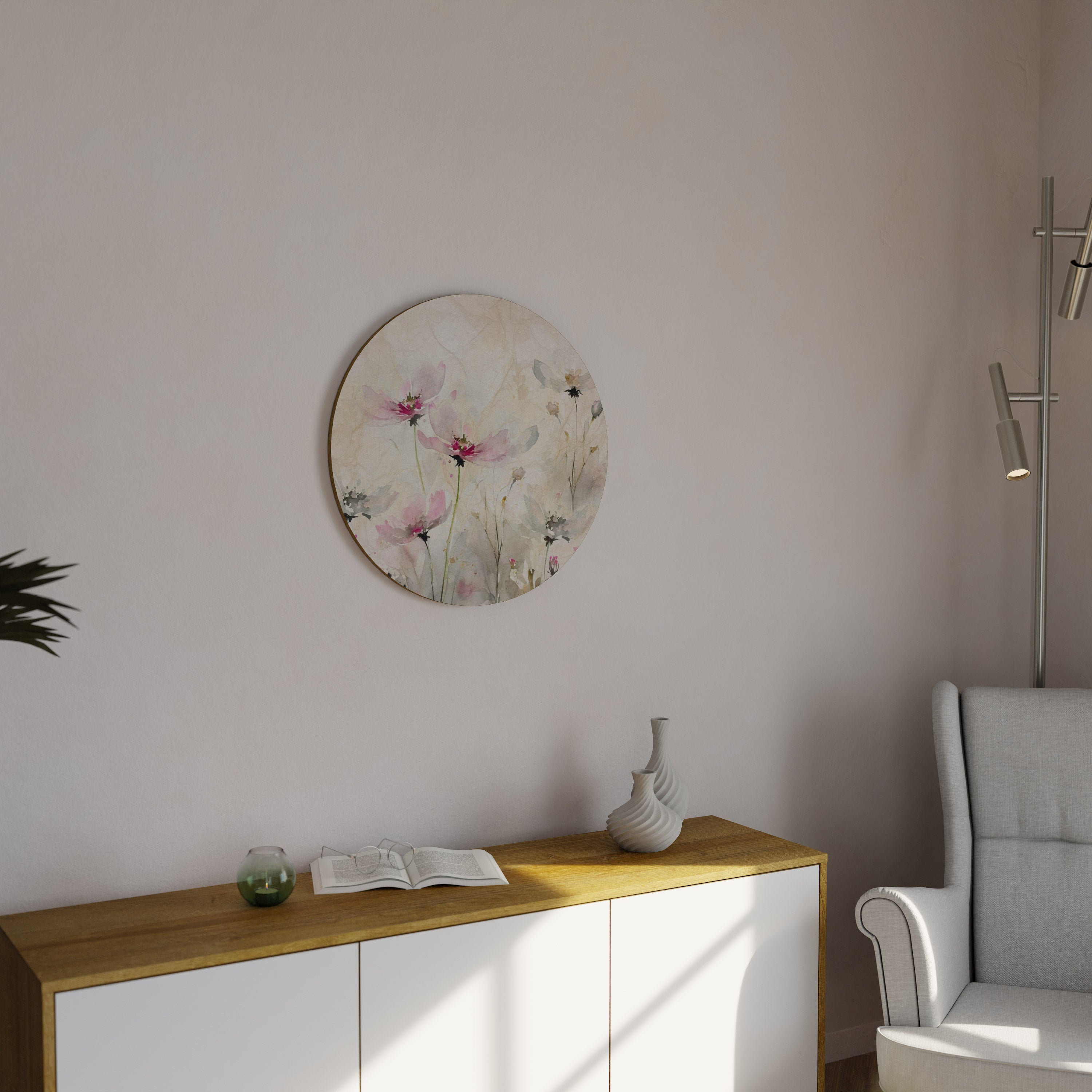 Runde Wandkunst „Painted Lightnness“