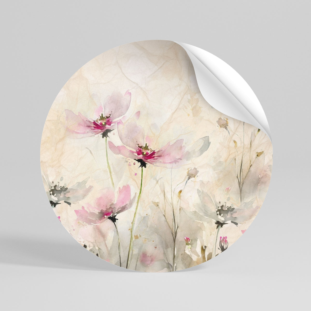 PAINTED LIGHTNESS Runder Wandsticker zum Abziehen und Aufkleben