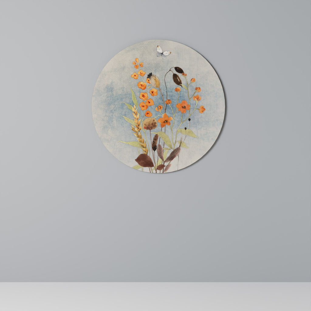 Runde Wandkunst „Whispers of Wildflowers“