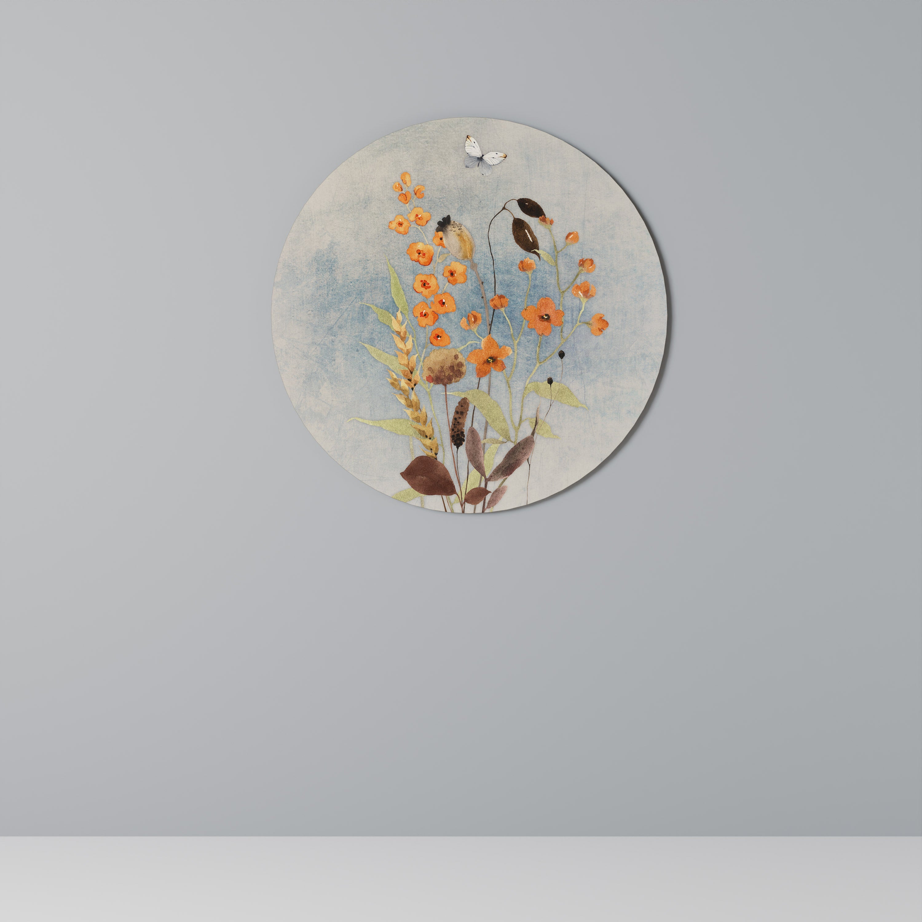 Runde Wandkunst „Whispers of Wildflowers“