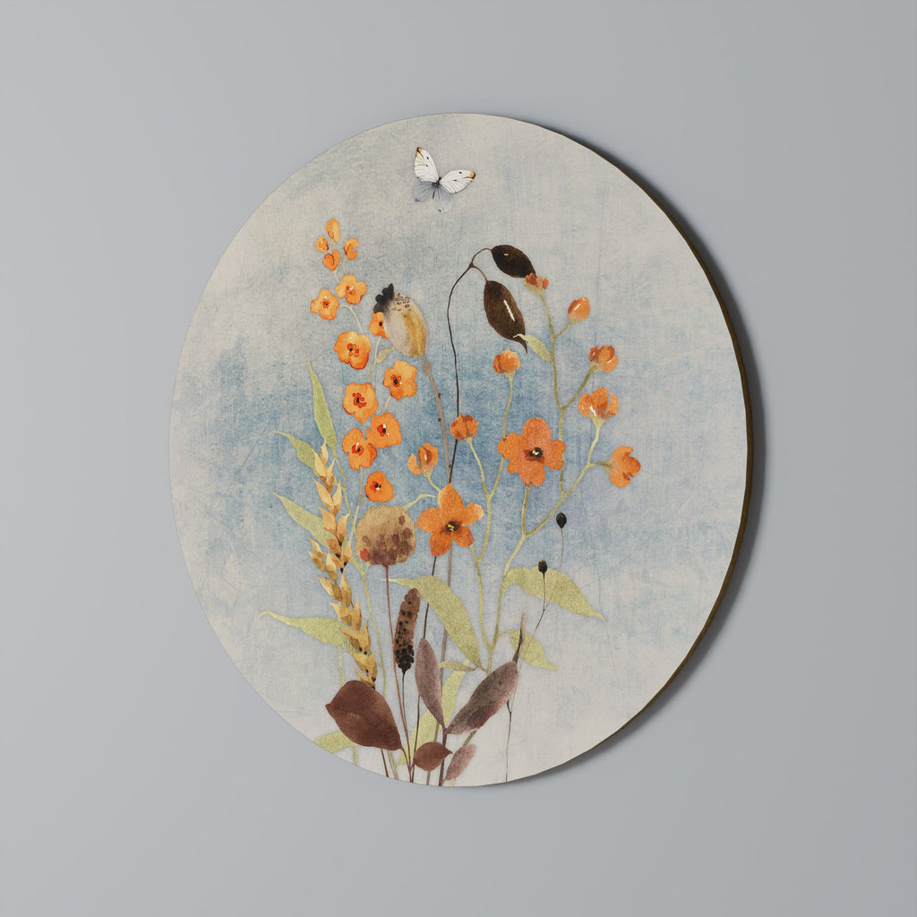 Runde Wandkunst „Whispers of Wildflowers“