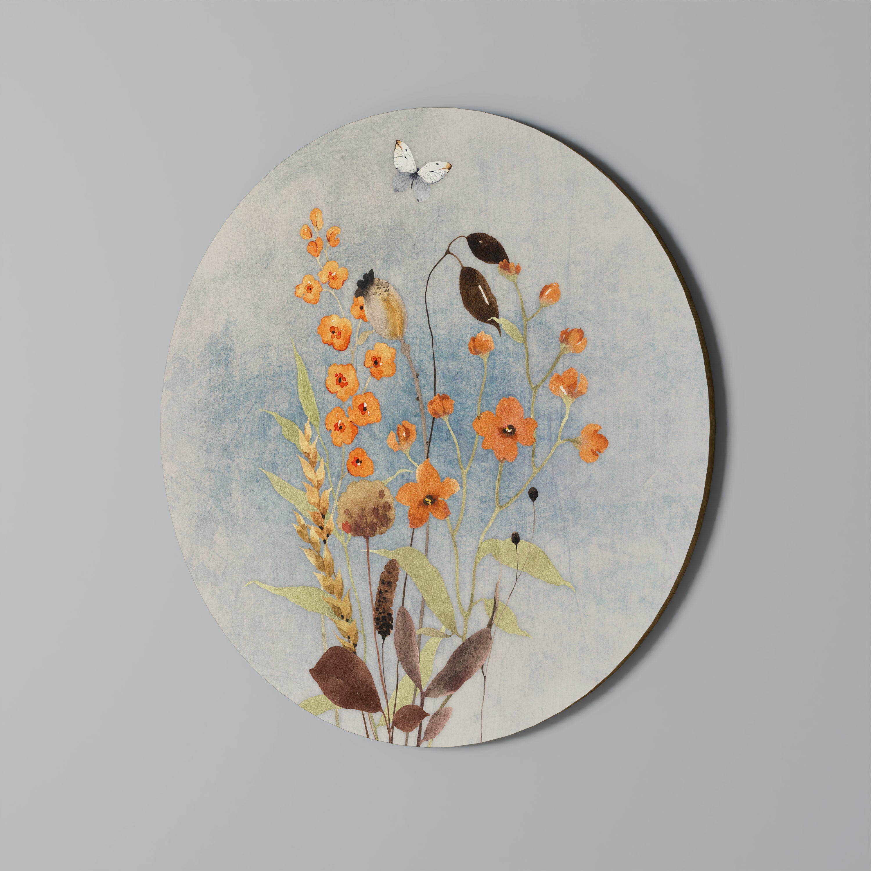Runde Wandkunst „Whispers of Wildflowers“