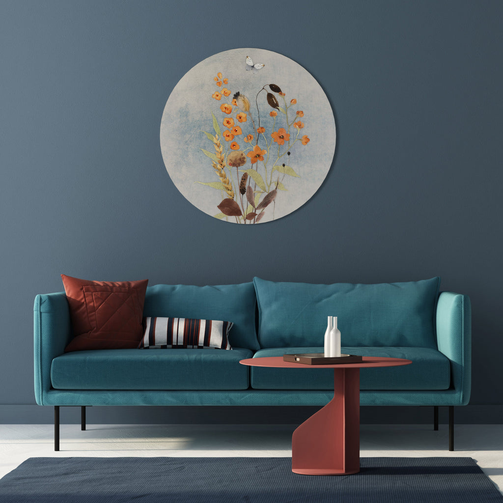 Runde Wandkunst „Whispers of Wildflowers“