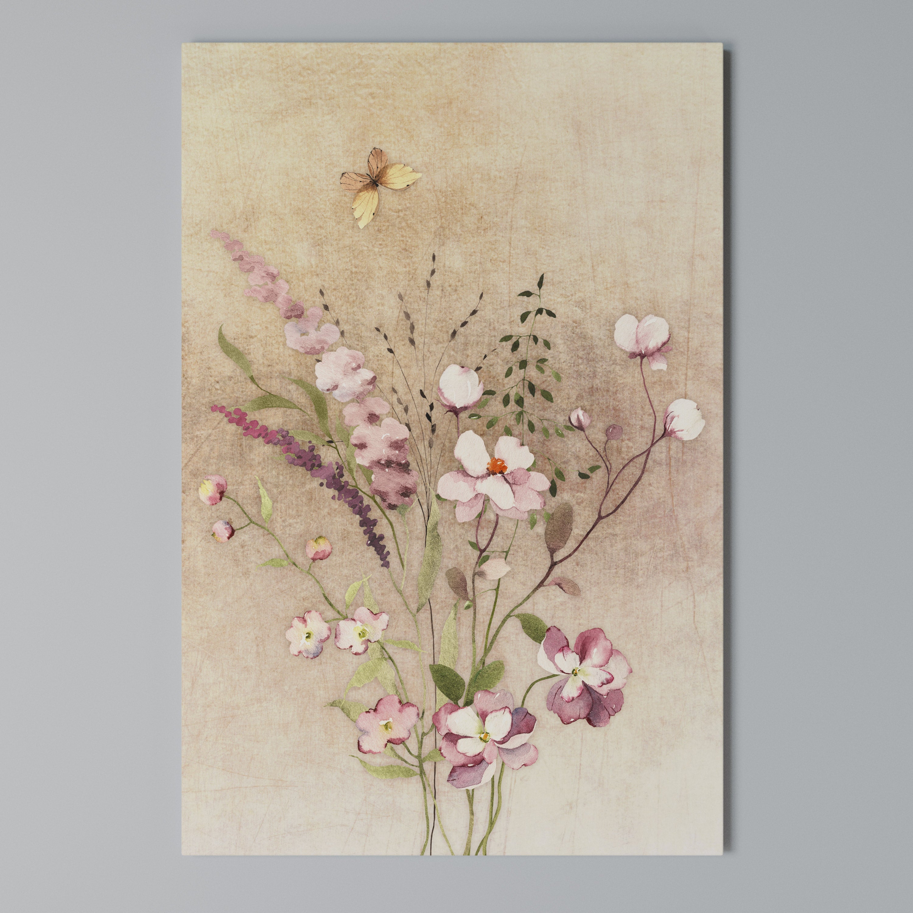 FLOWERED REVERIE Vertical Canvas Print