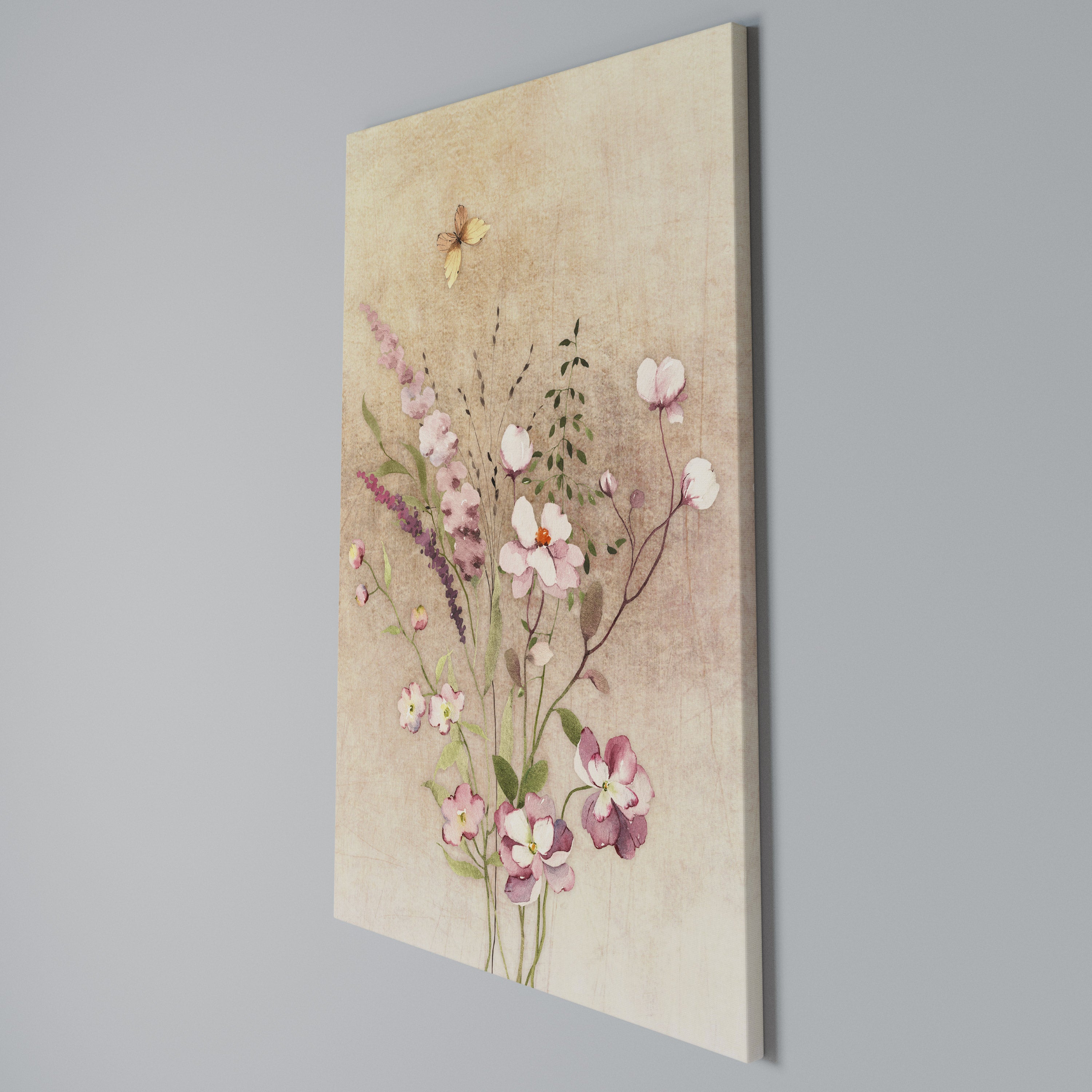 FLOWERED REVERIE Vertical Canvas Print