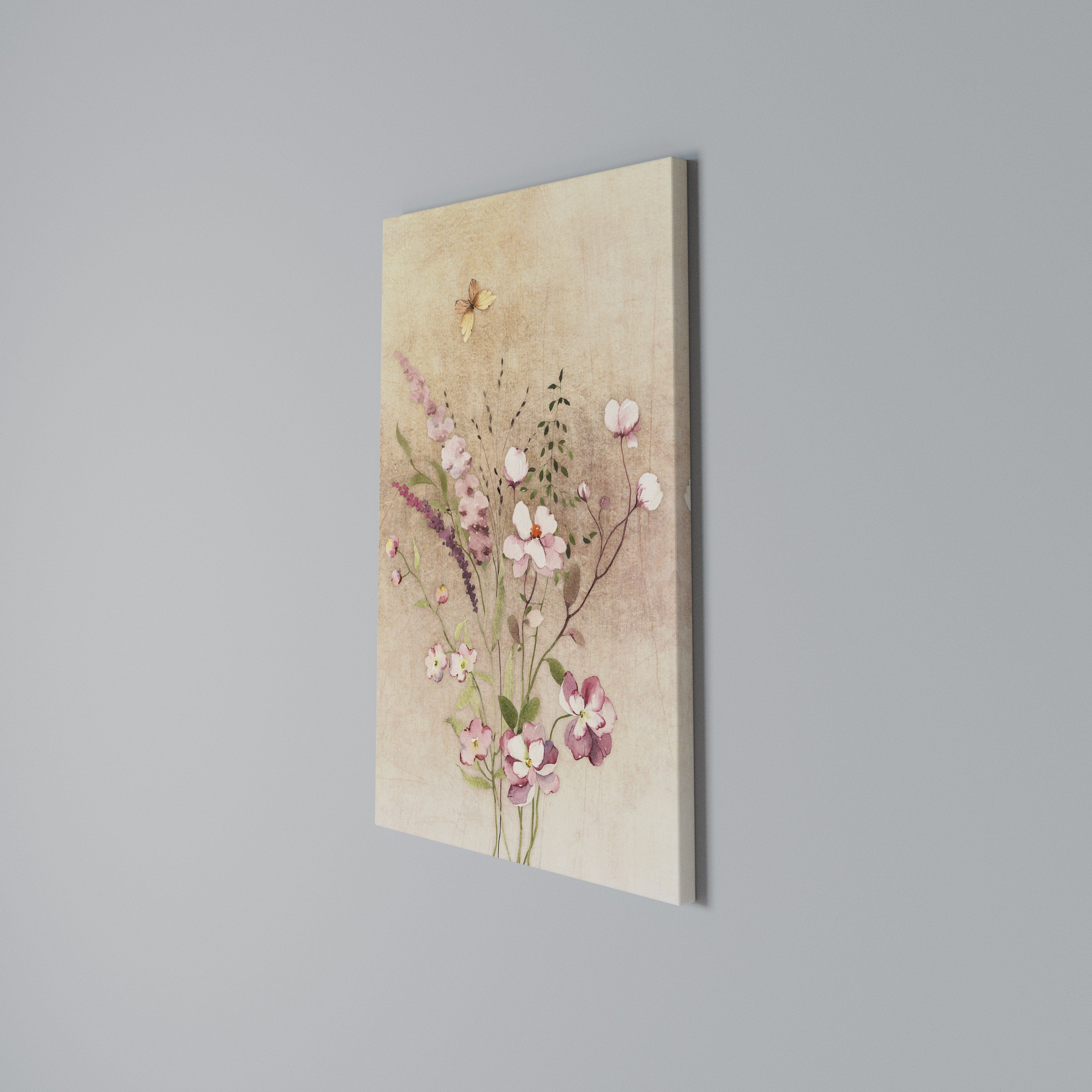 FLOWERED REVERIE Vertical Canvas Print