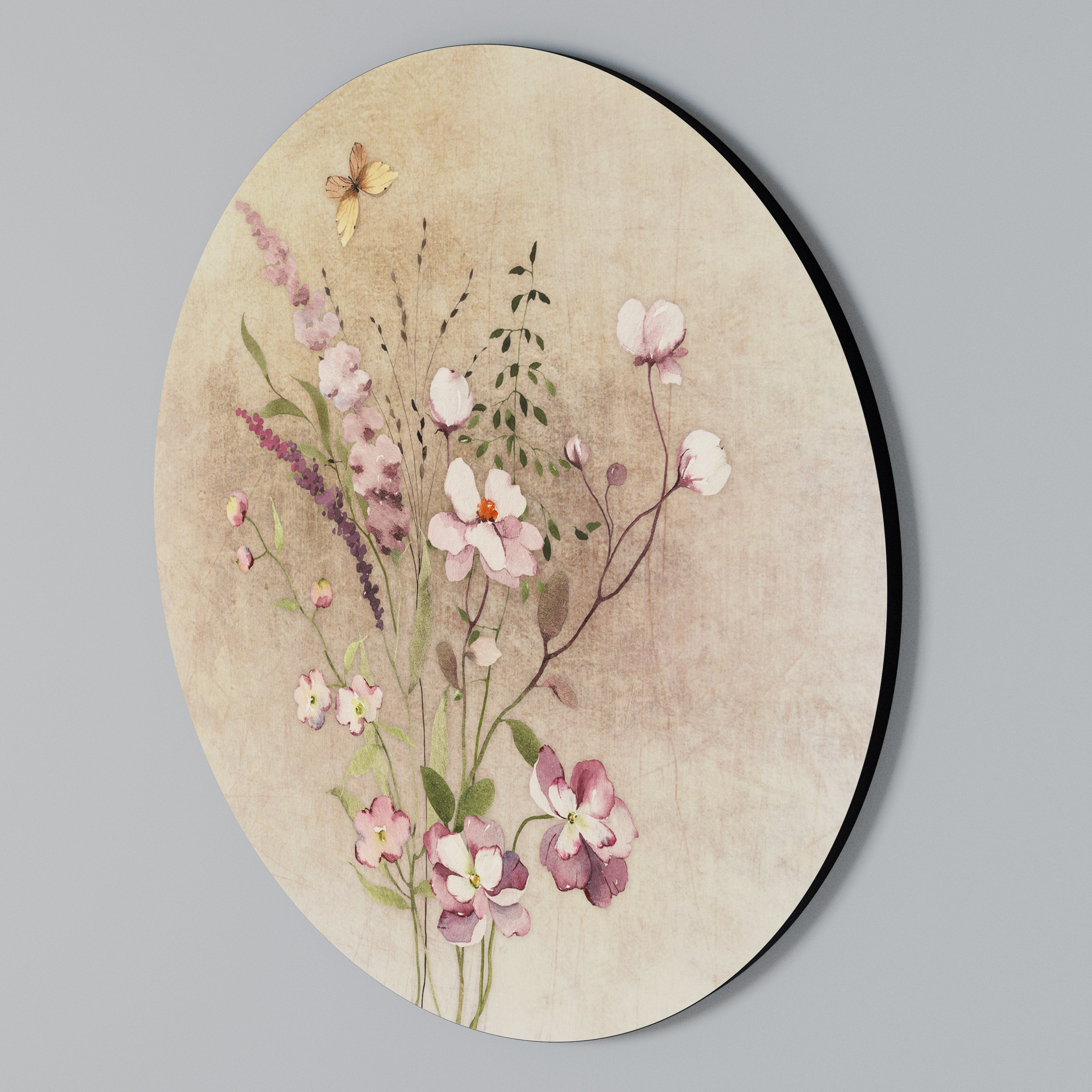 FLOWERED REVERIE Rundes Wandbild