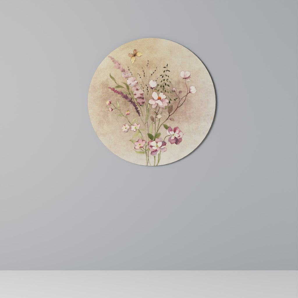 Runde Wandkunst „FLOWERED REVERIE“