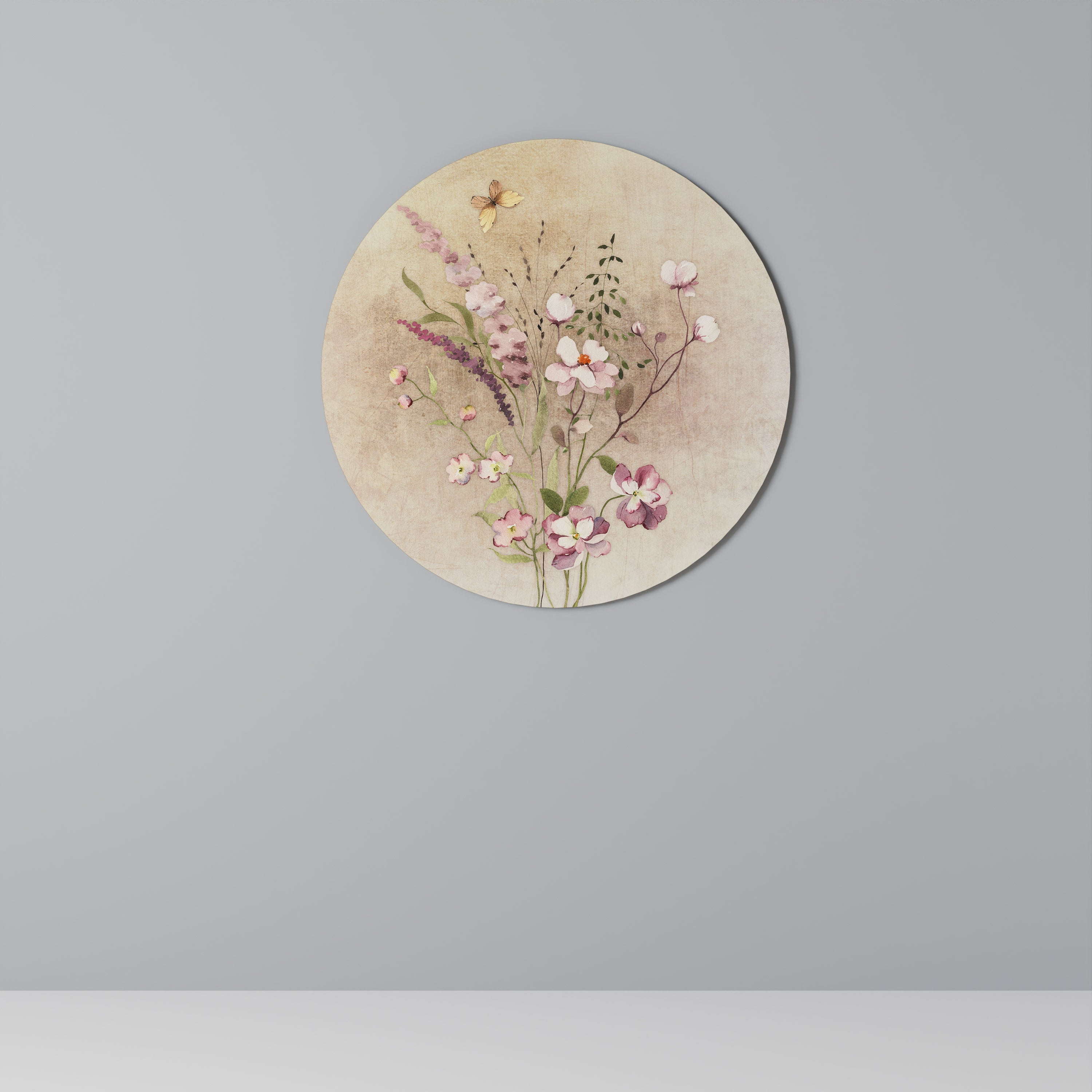 Runde Wandkunst „FLOWERED REVERIE“