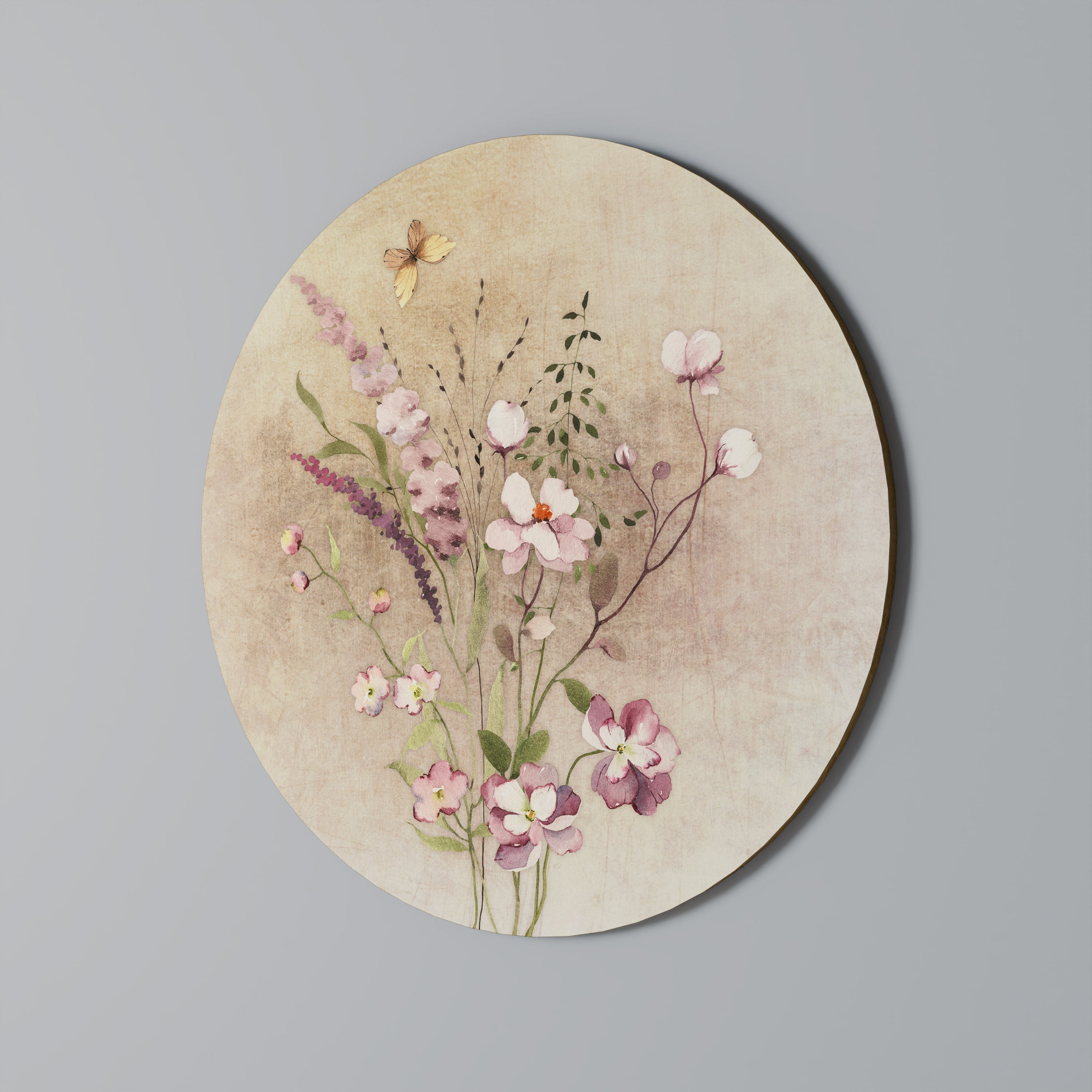 Runde Wandkunst „FLOWERED REVERIE“