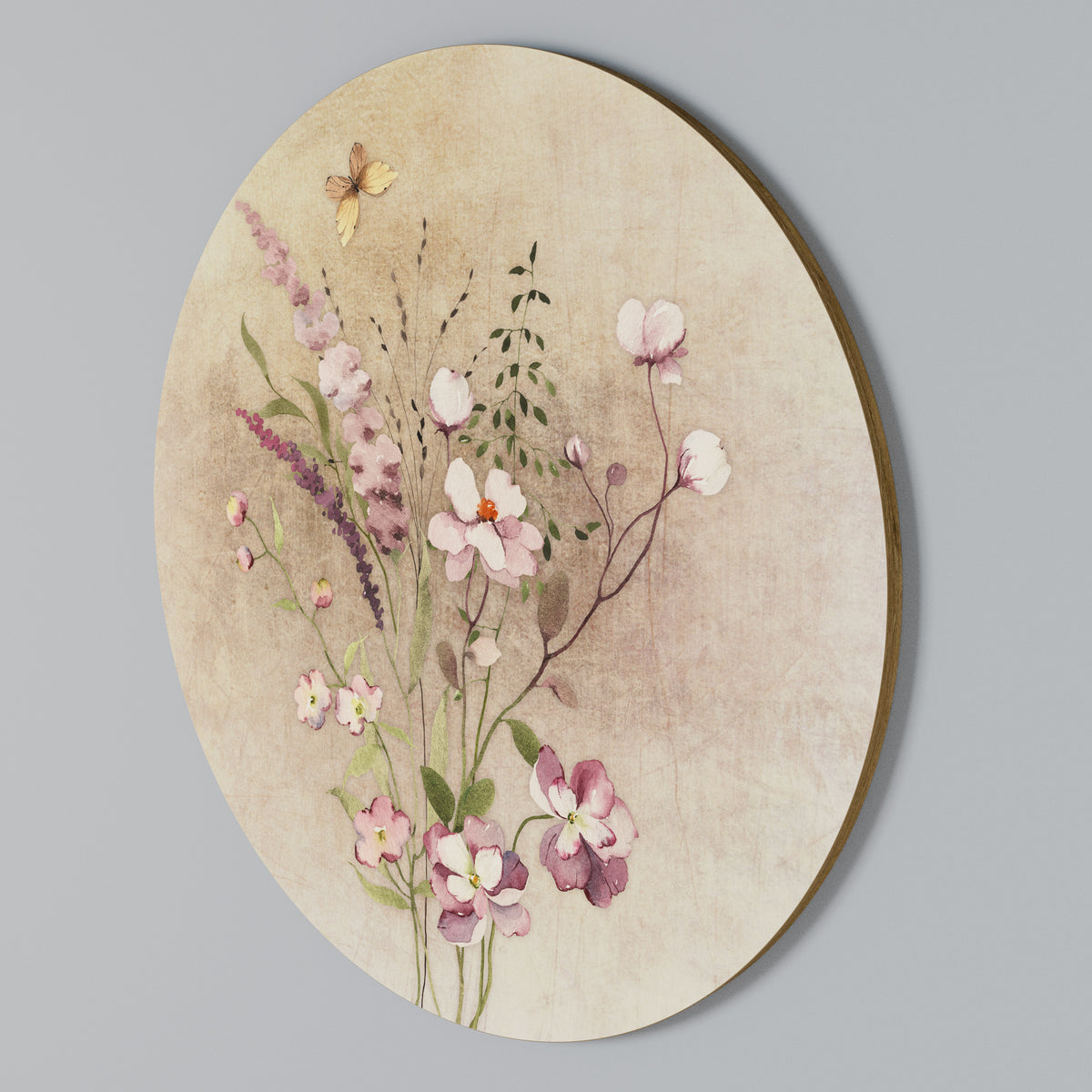 FLOWERED REVERIE Round Wall Art