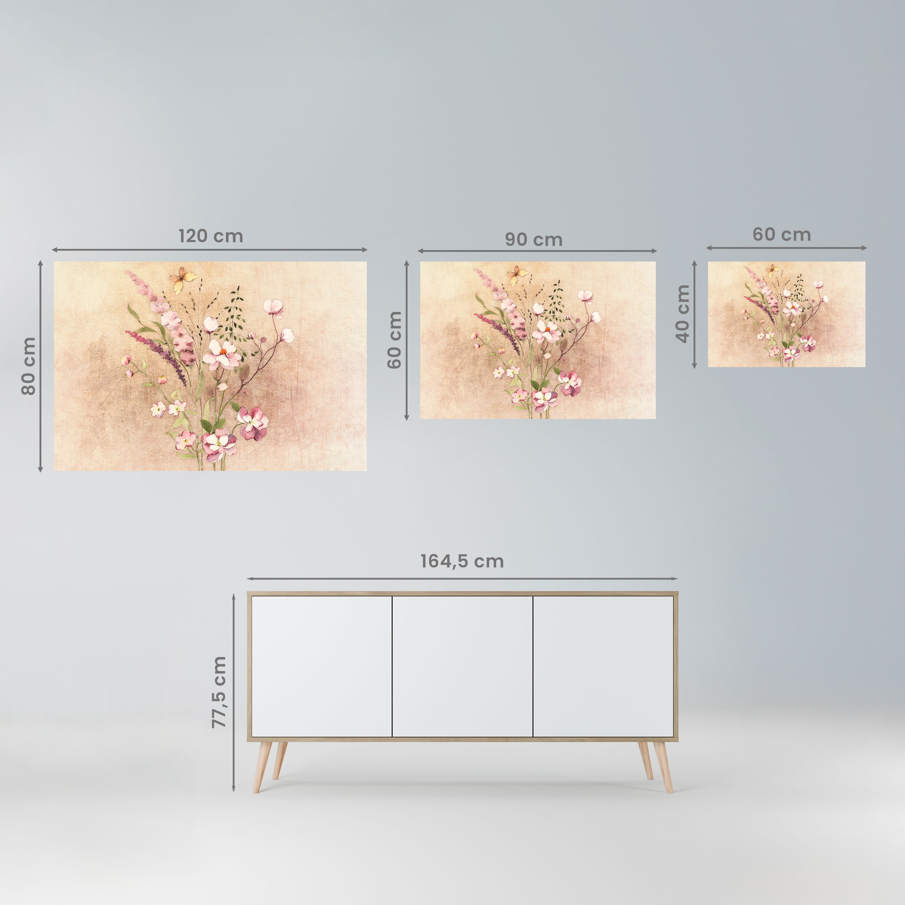 Horizontales Poster „FLOWERED REVERIE“ zum Abziehen und Aufkleben