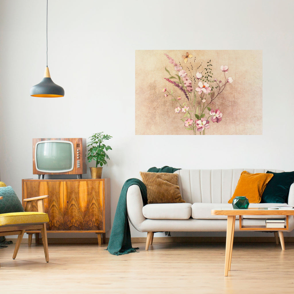 Horizontales Poster „FLOWERED REVERIE“ zum Abziehen und Aufkleben