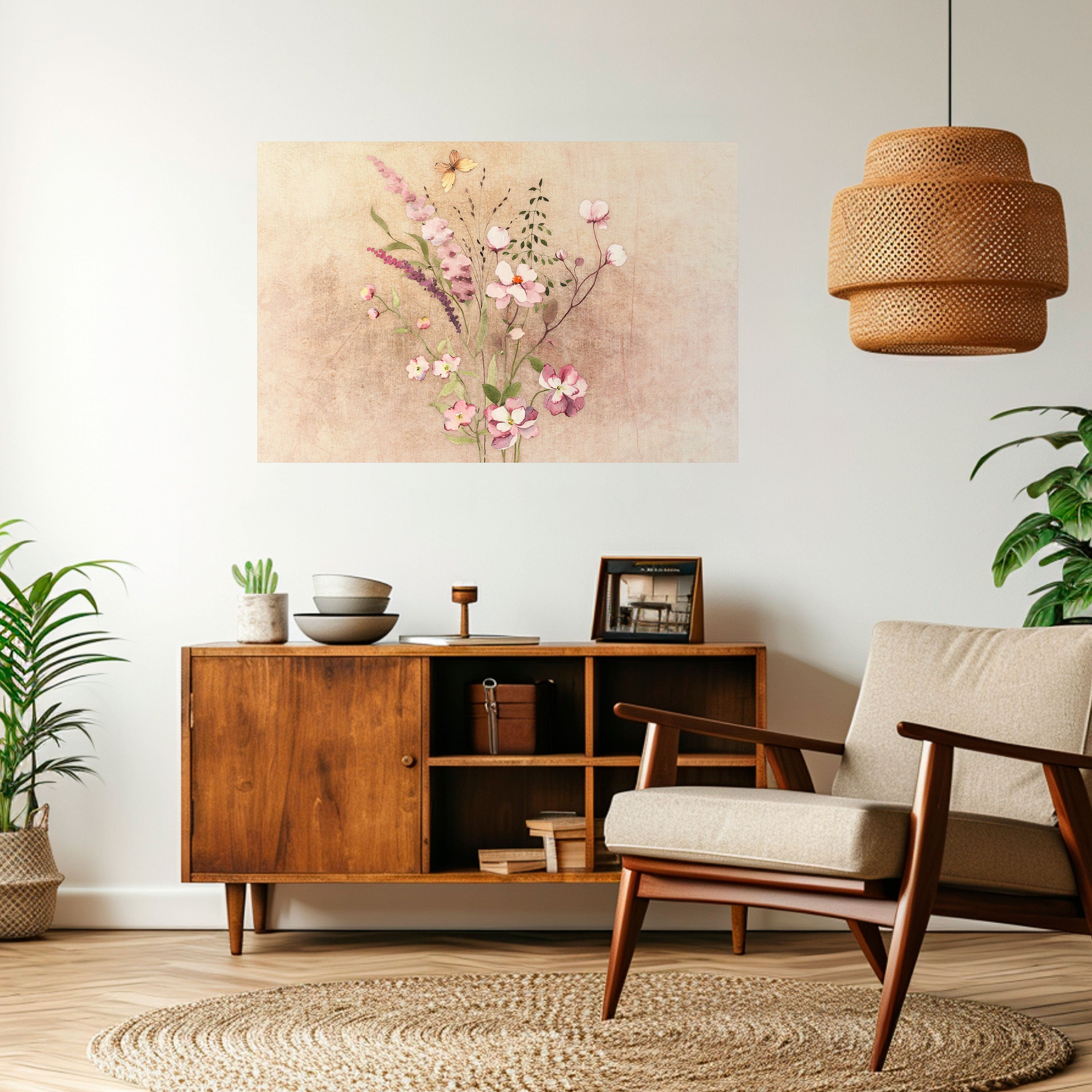 Horizontales Poster „FLOWERED REVERIE“ zum Abziehen und Aufkleben