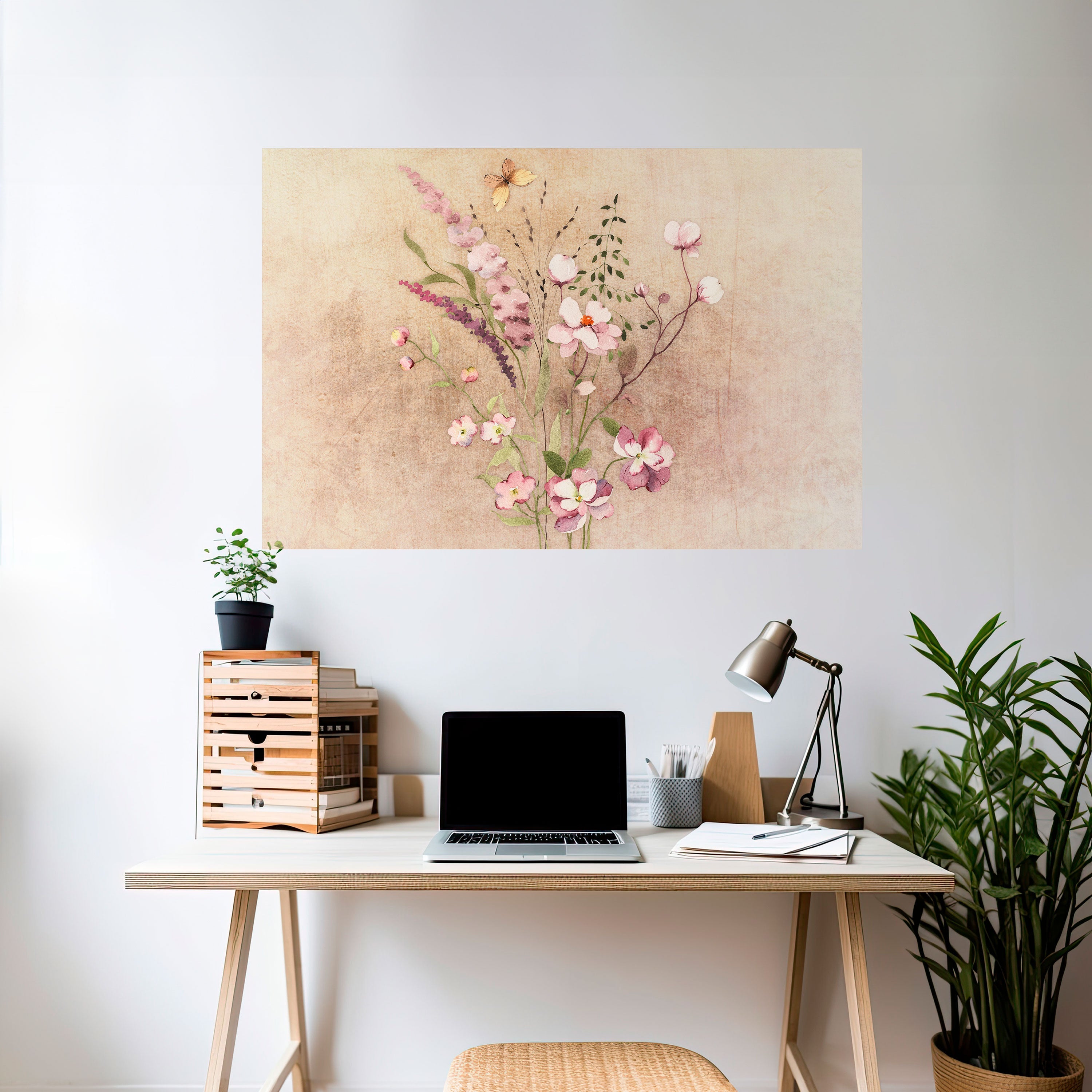 Horizontales Poster „FLOWERED REVERIE“ zum Abziehen und Aufkleben