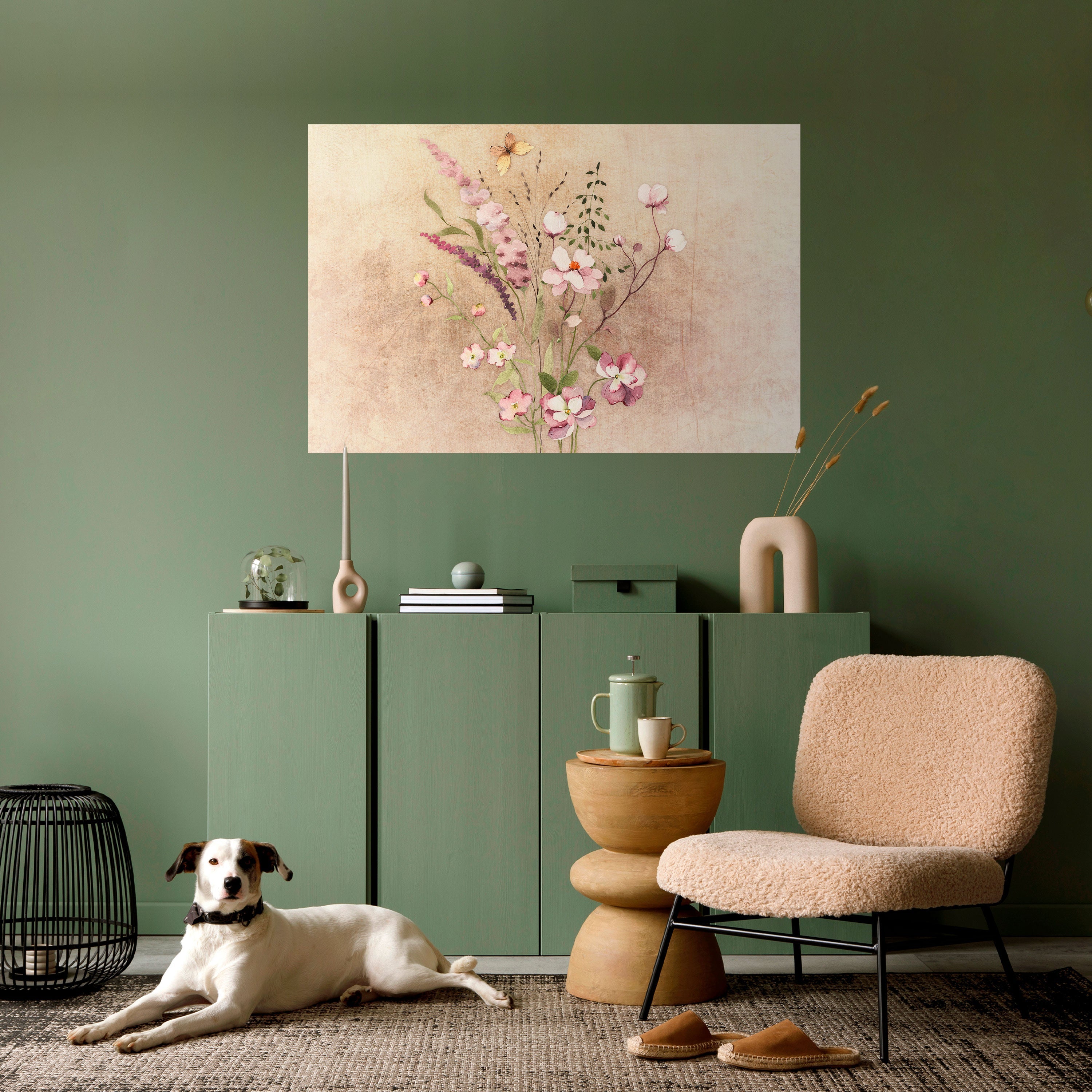 Horizontales Poster „FLOWERED REVERIE“ zum Abziehen und Aufkleben