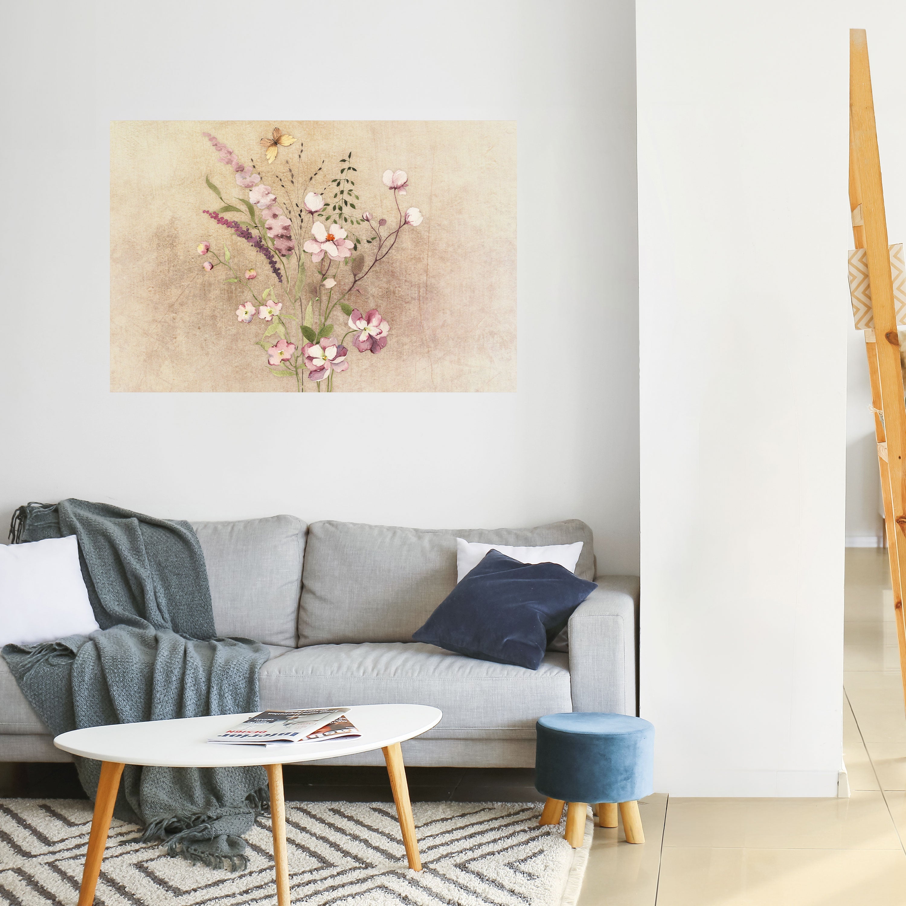 Horizontales Poster „FLOWERED REVERIE“ zum Abziehen und Aufkleben