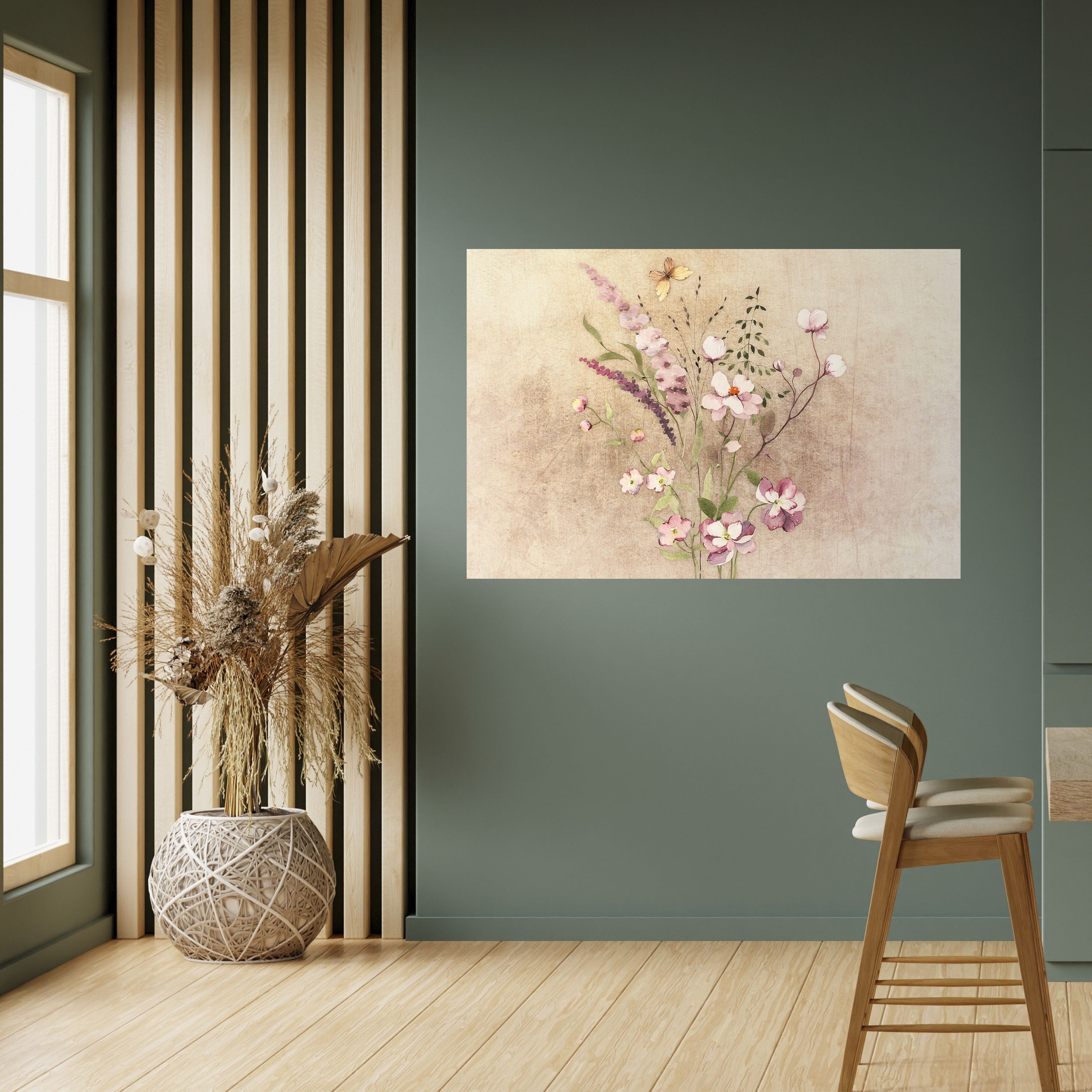 Horizontales Poster „FLOWERED REVERIE“ zum Abziehen und Aufkleben