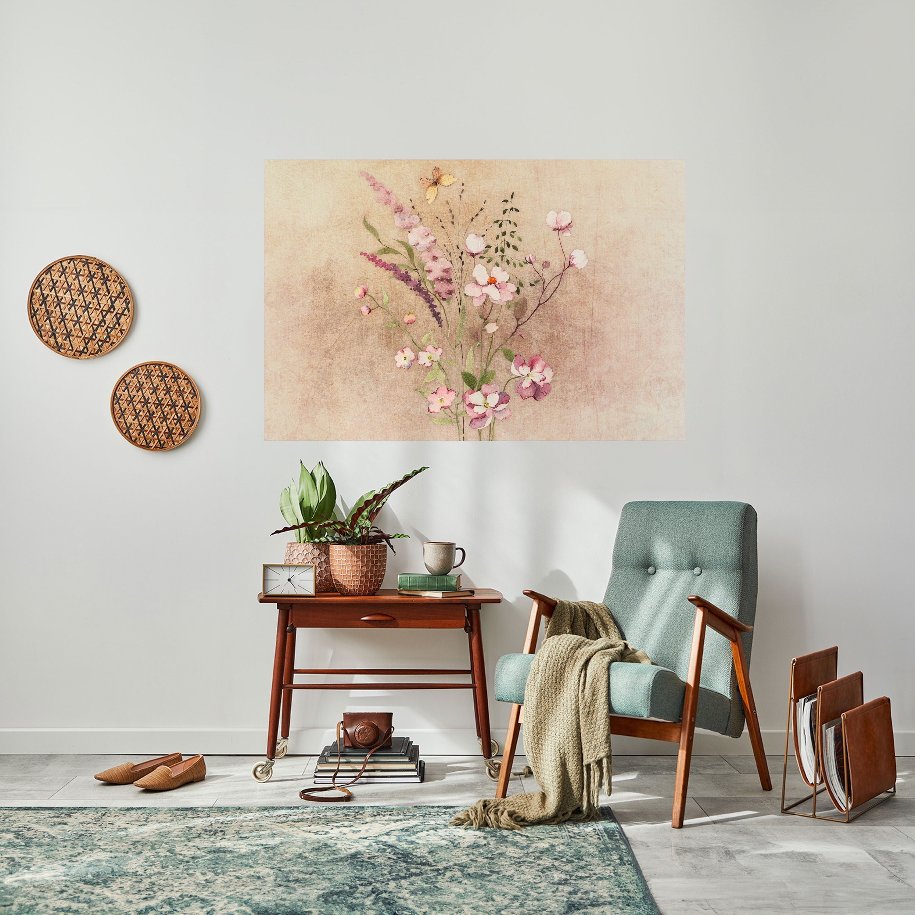 Horizontales Poster „FLOWERED REVERIE“ zum Abziehen und Aufkleben