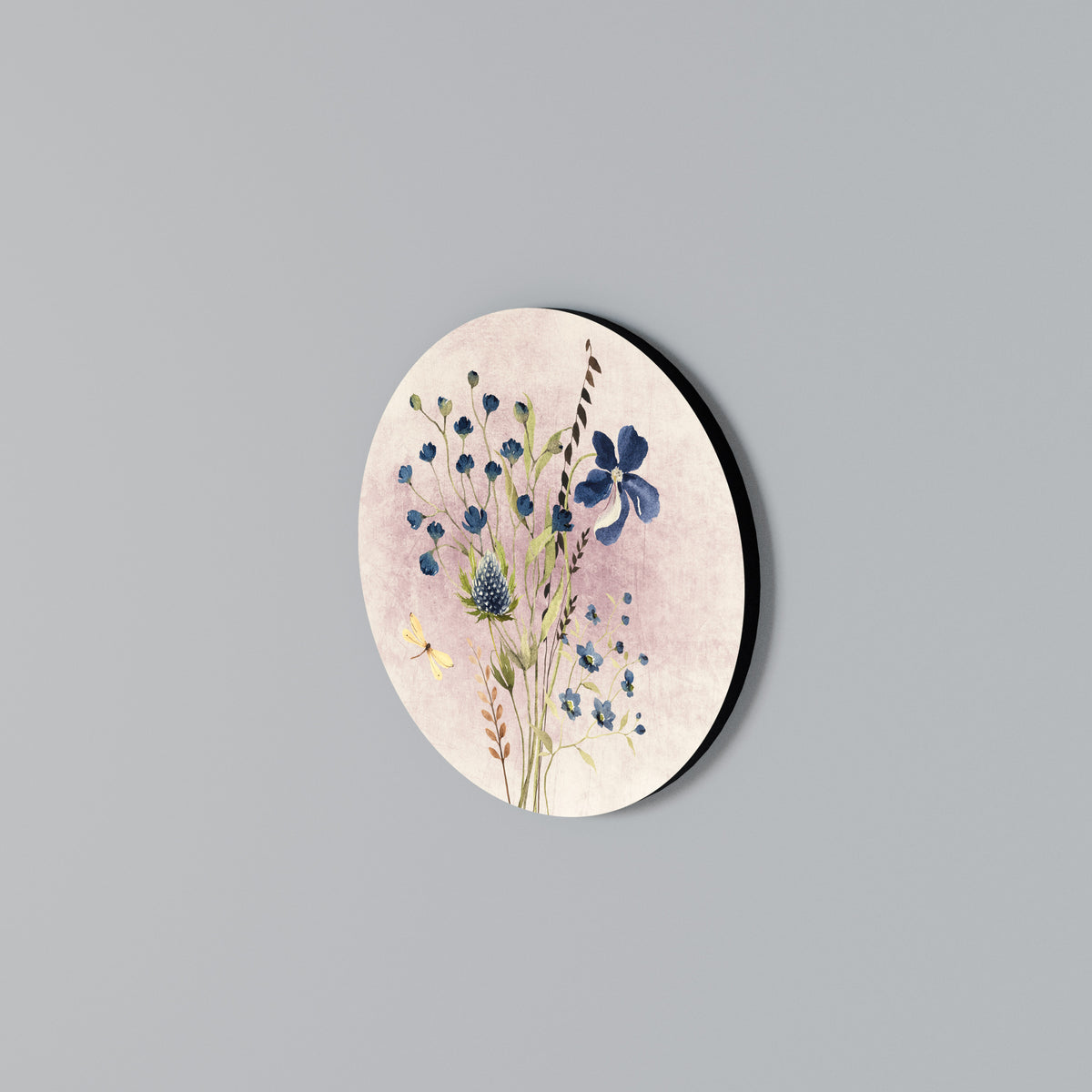 CORNFLOWER REVERIE Rundes Wandbild