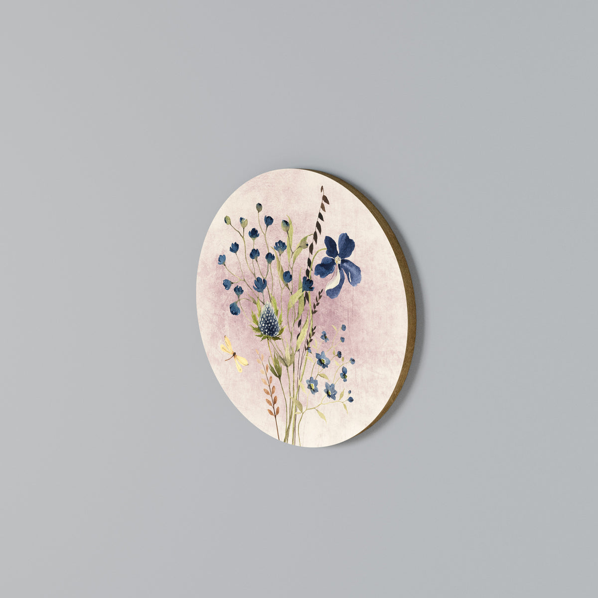 CORNFLOWER REVERIE Rundes Wandbild