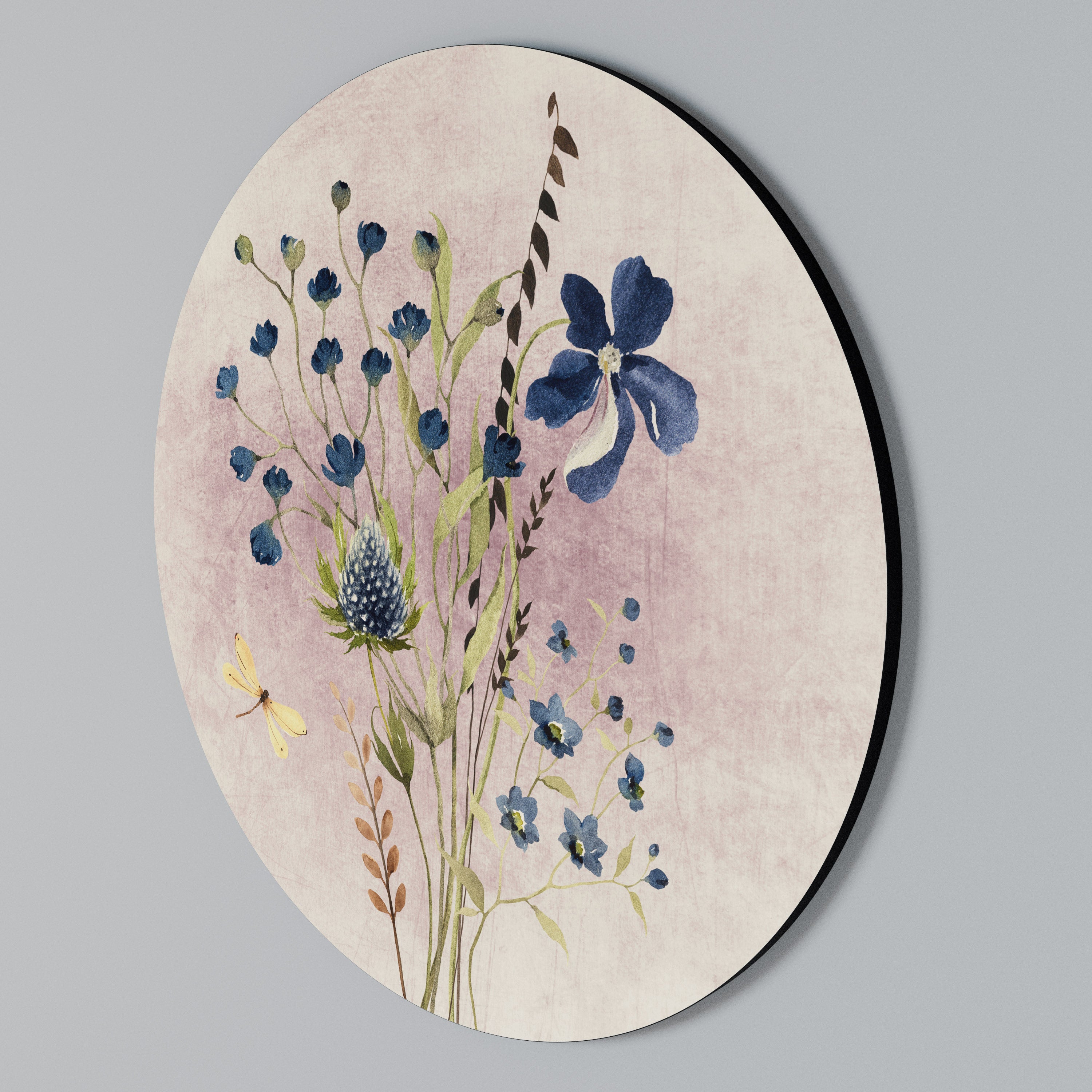 CORNFLOWER REVERIE Rundes Wandbild