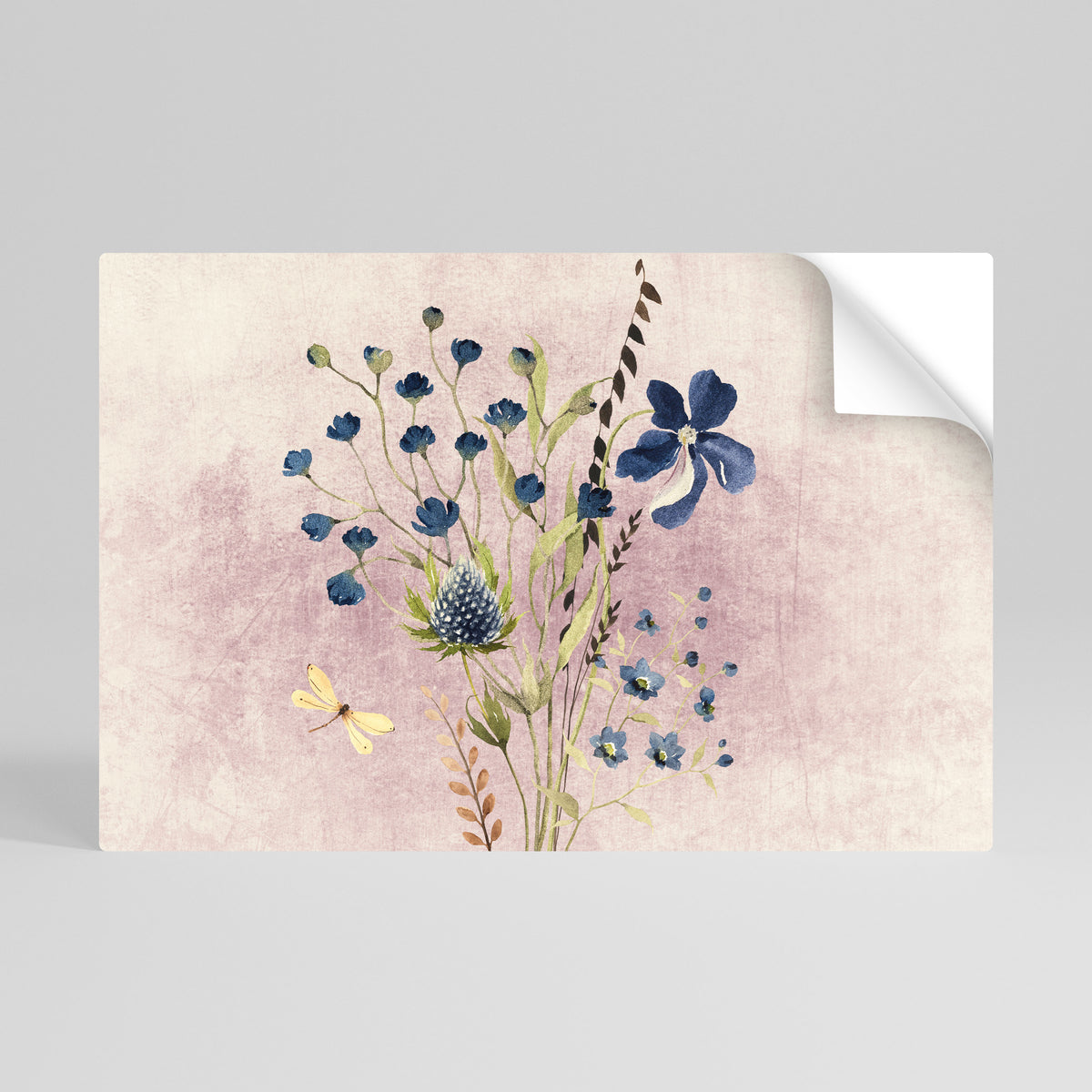 CORNFLOWER REVERIE Selbstklebendes Horizontal-Poster