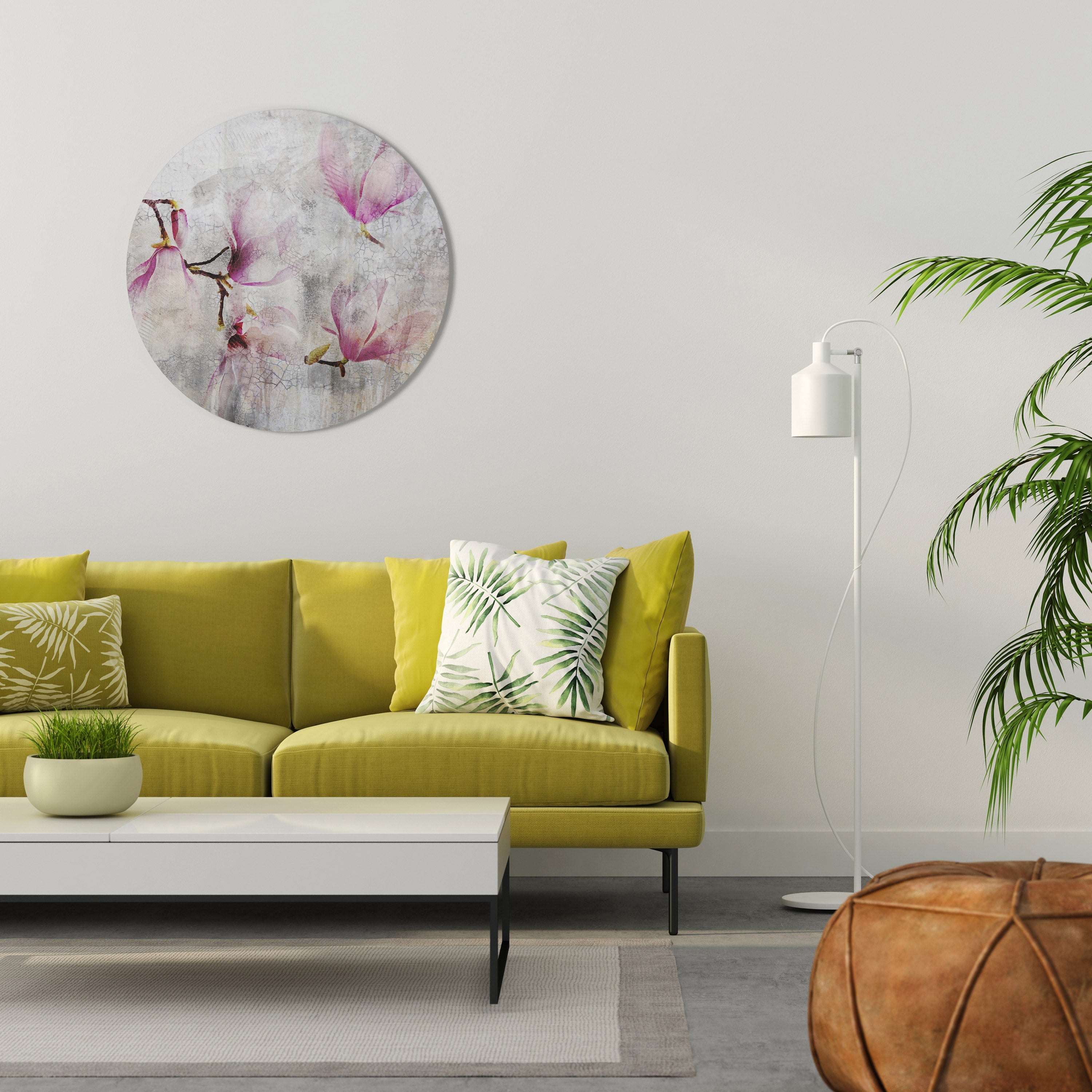 ERSTAUNLICHE MAGNOLIA Runde Wandkunst