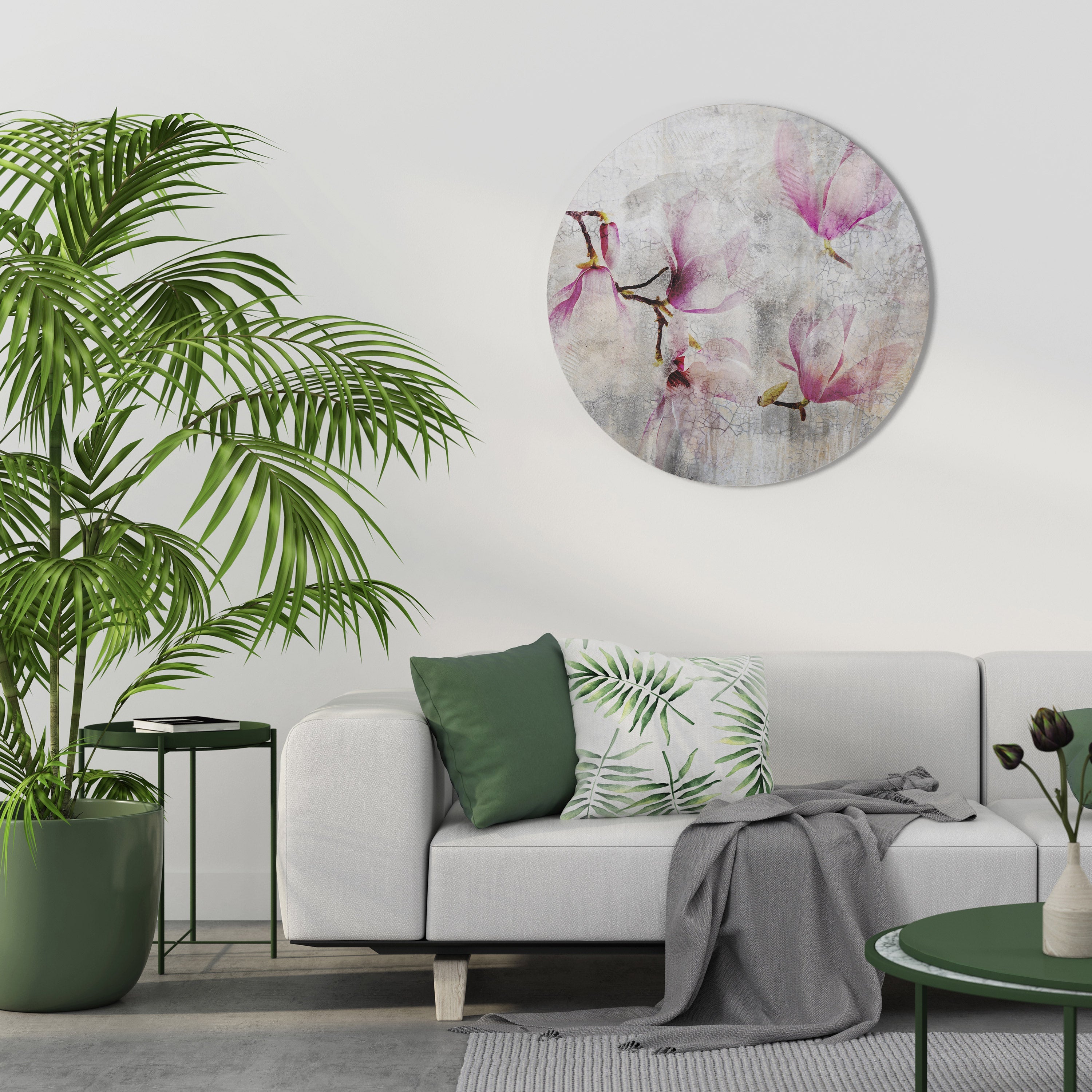 ERSTAUNLICHE MAGNOLIA Runde Wandkunst