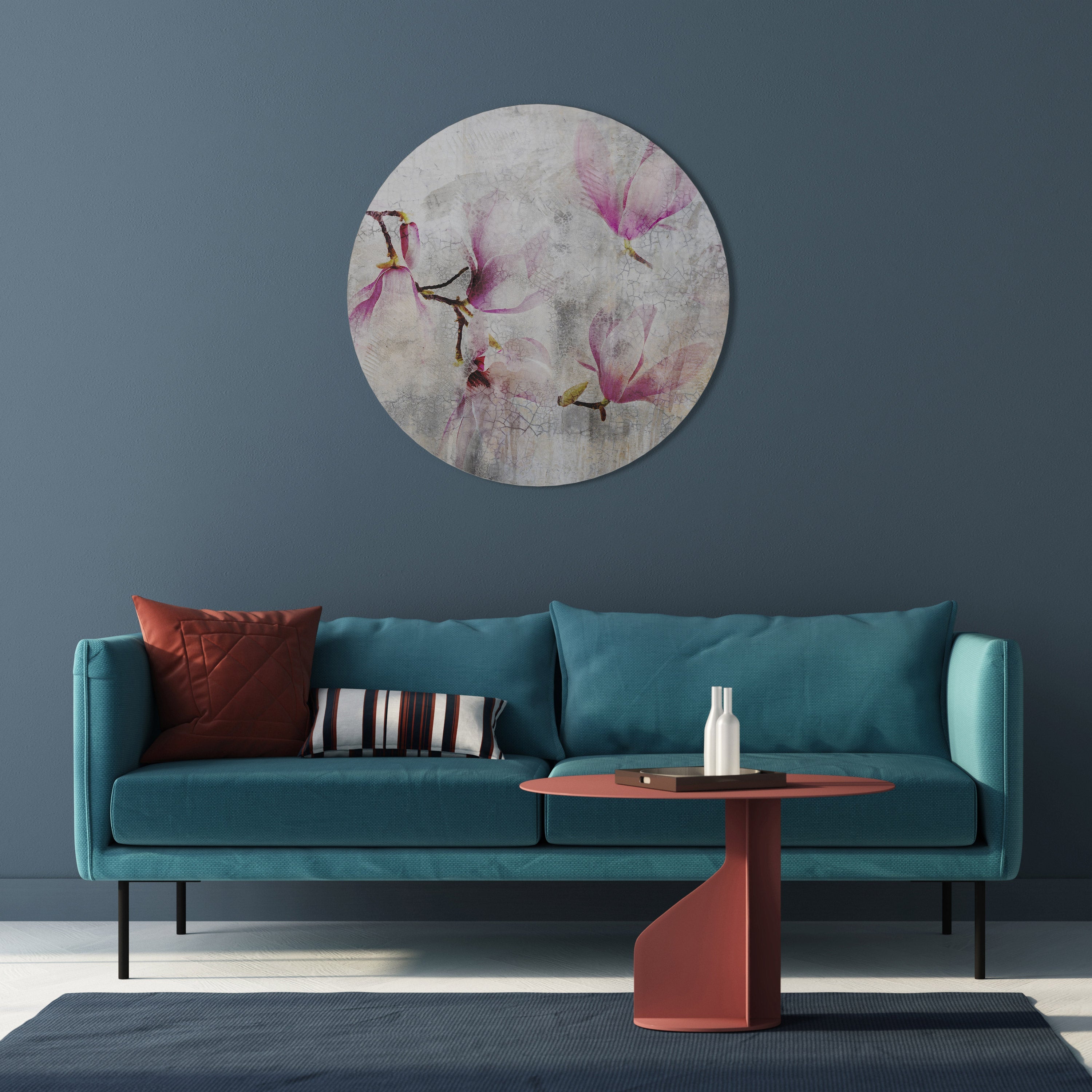 ERSTAUNLICHE MAGNOLIA Runde Wandkunst