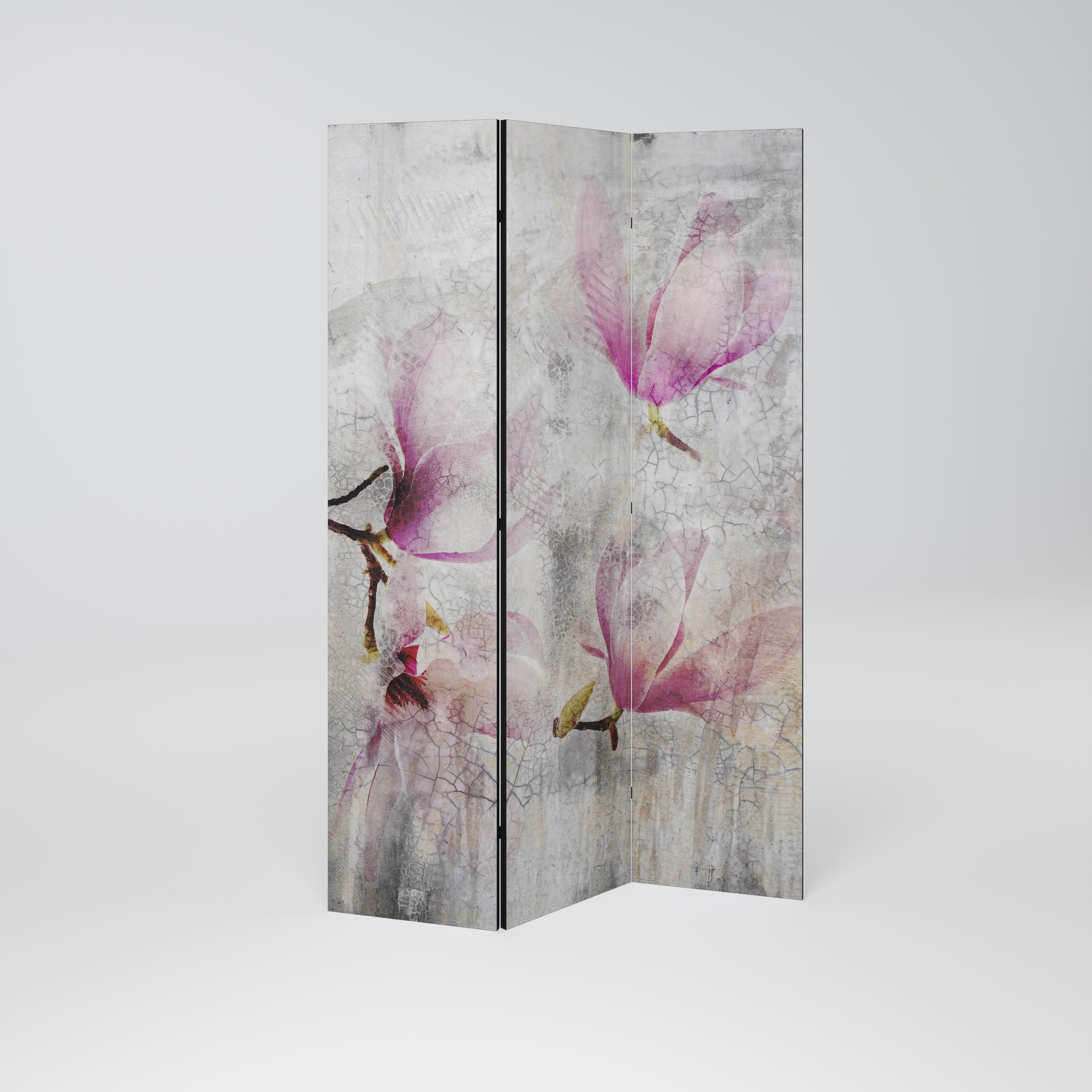 Dekorativer 3-teiliger Raumteiler ASTONISHING MAGNOLIA