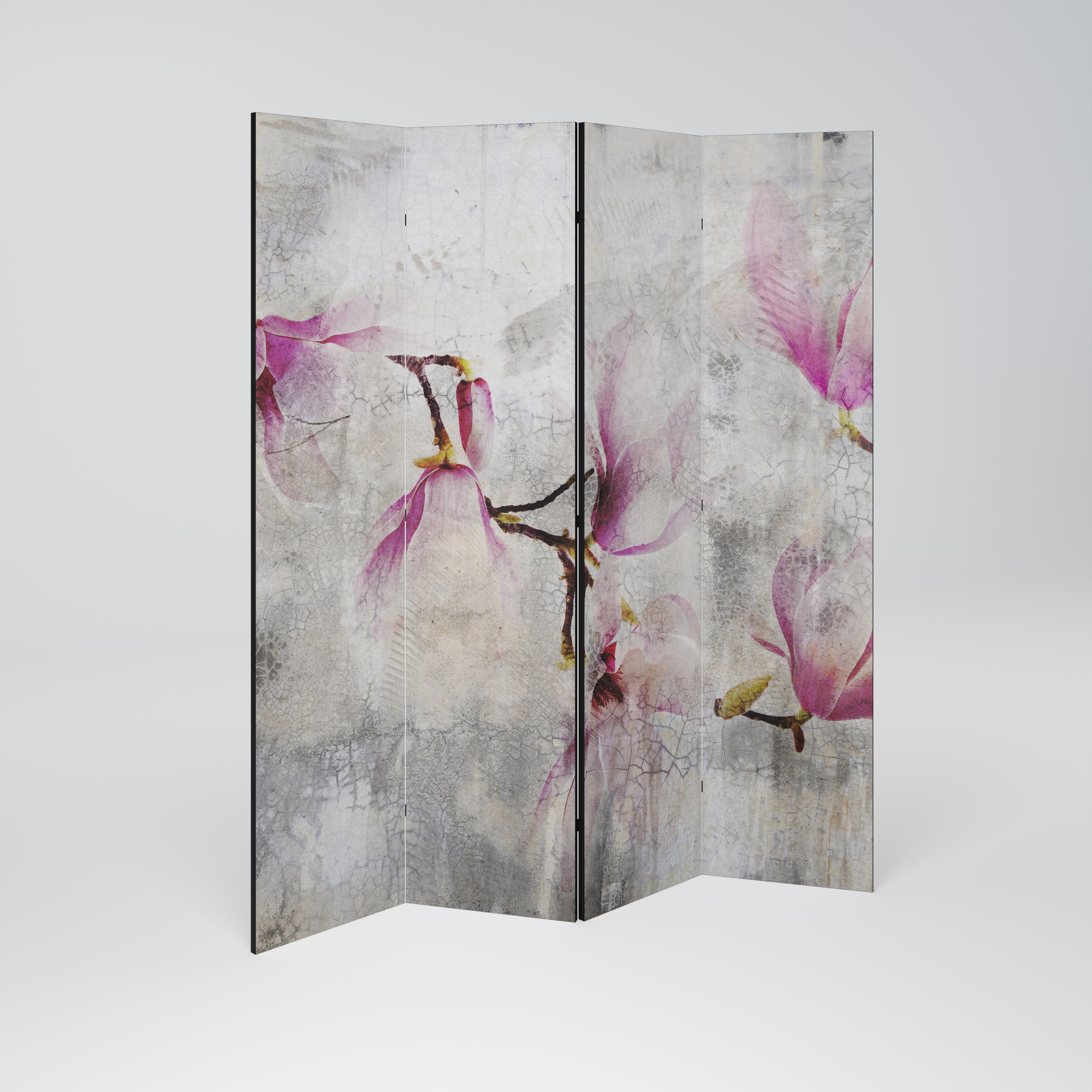 Dekorativer 4-teiliger Raumteiler ASTONISHING MAGNOLIA