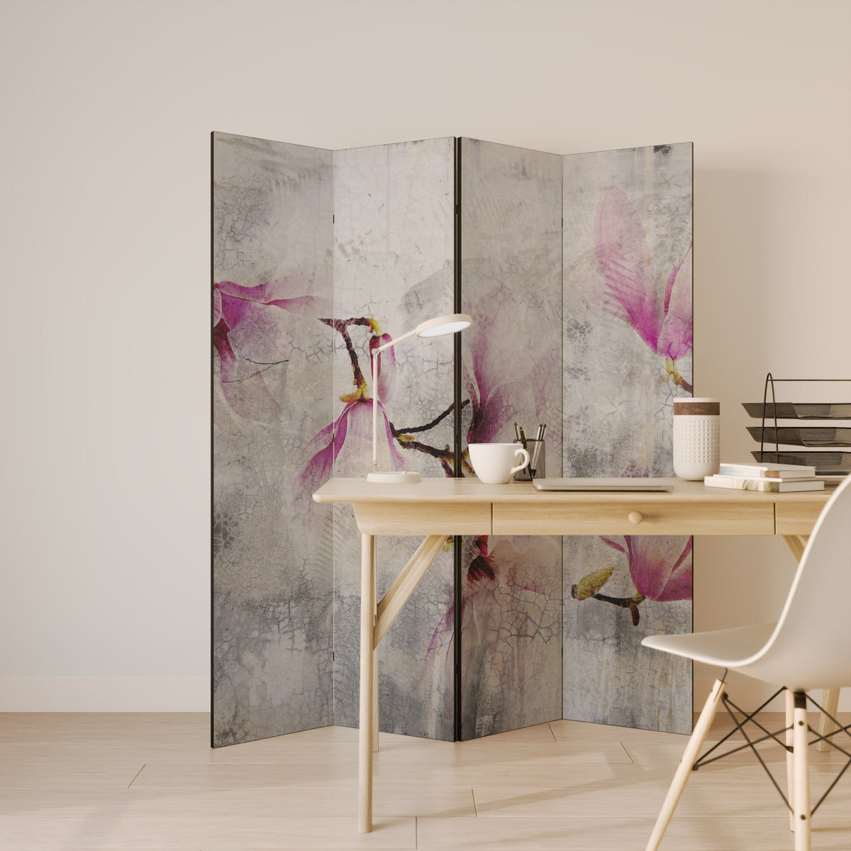 ASTONISHING MAGNOLIA 4-teiliger Paravent