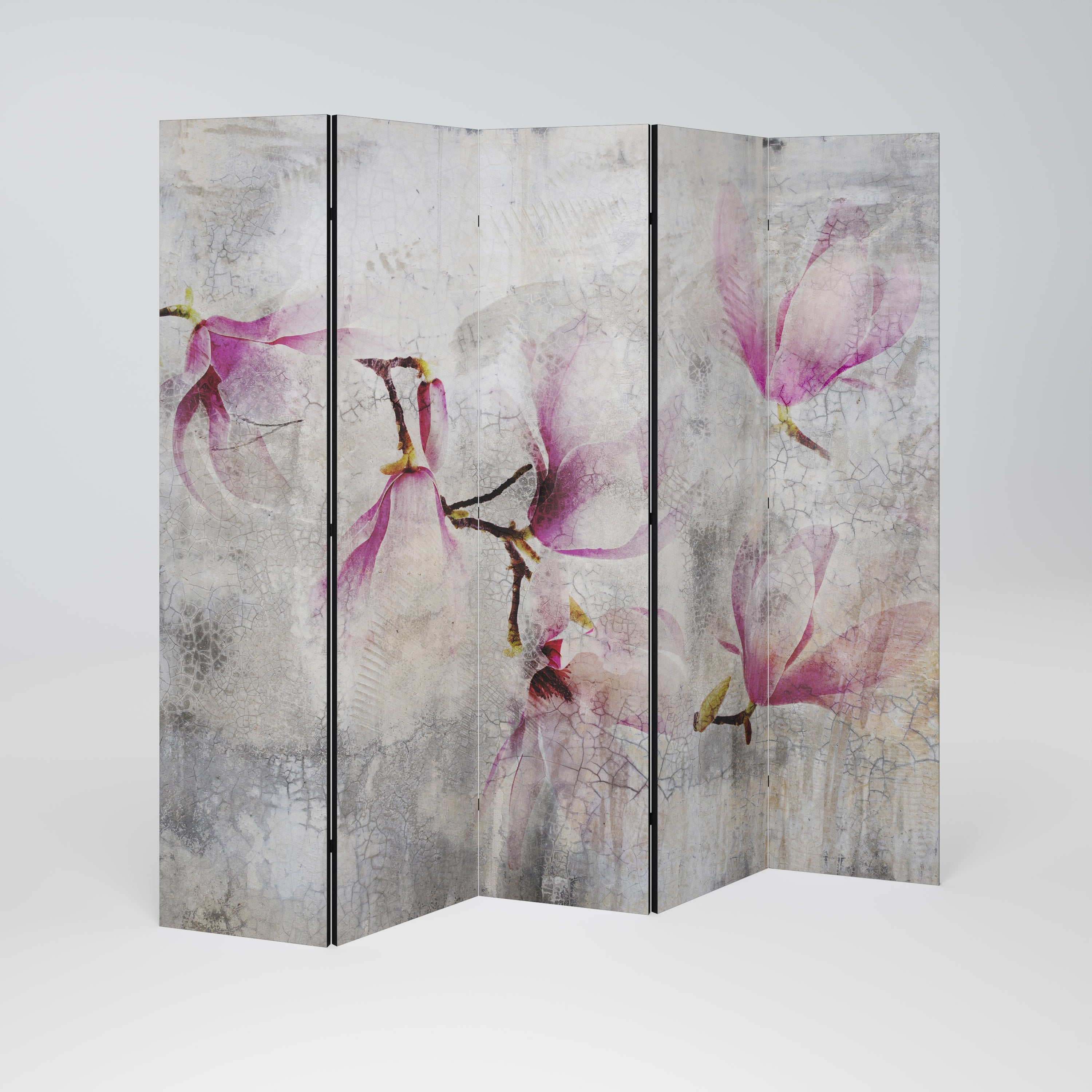 Dekorativer 5-teiliger Raumteiler ASTONISHING MAGNOLIA
