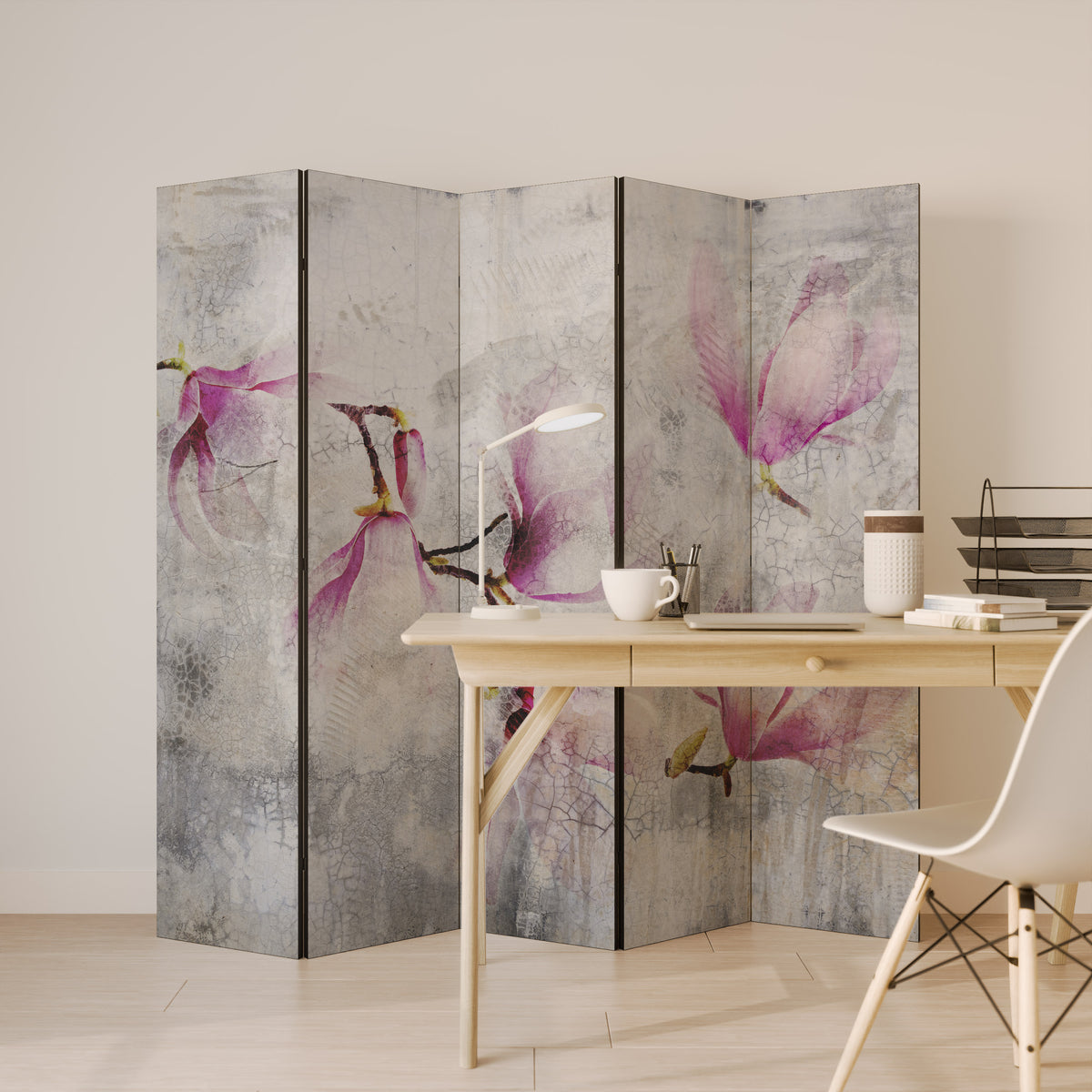 ASTONISHING MAGNOLIA 5-teiliger Paravent