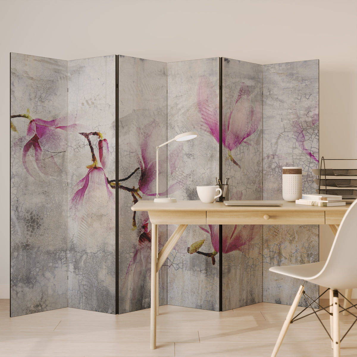 ASTONISHING MAGNOLIA 6-teiliger Paravent