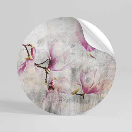 ASTONISHING MAGNOLIA Peel and Stick Round Sticker
