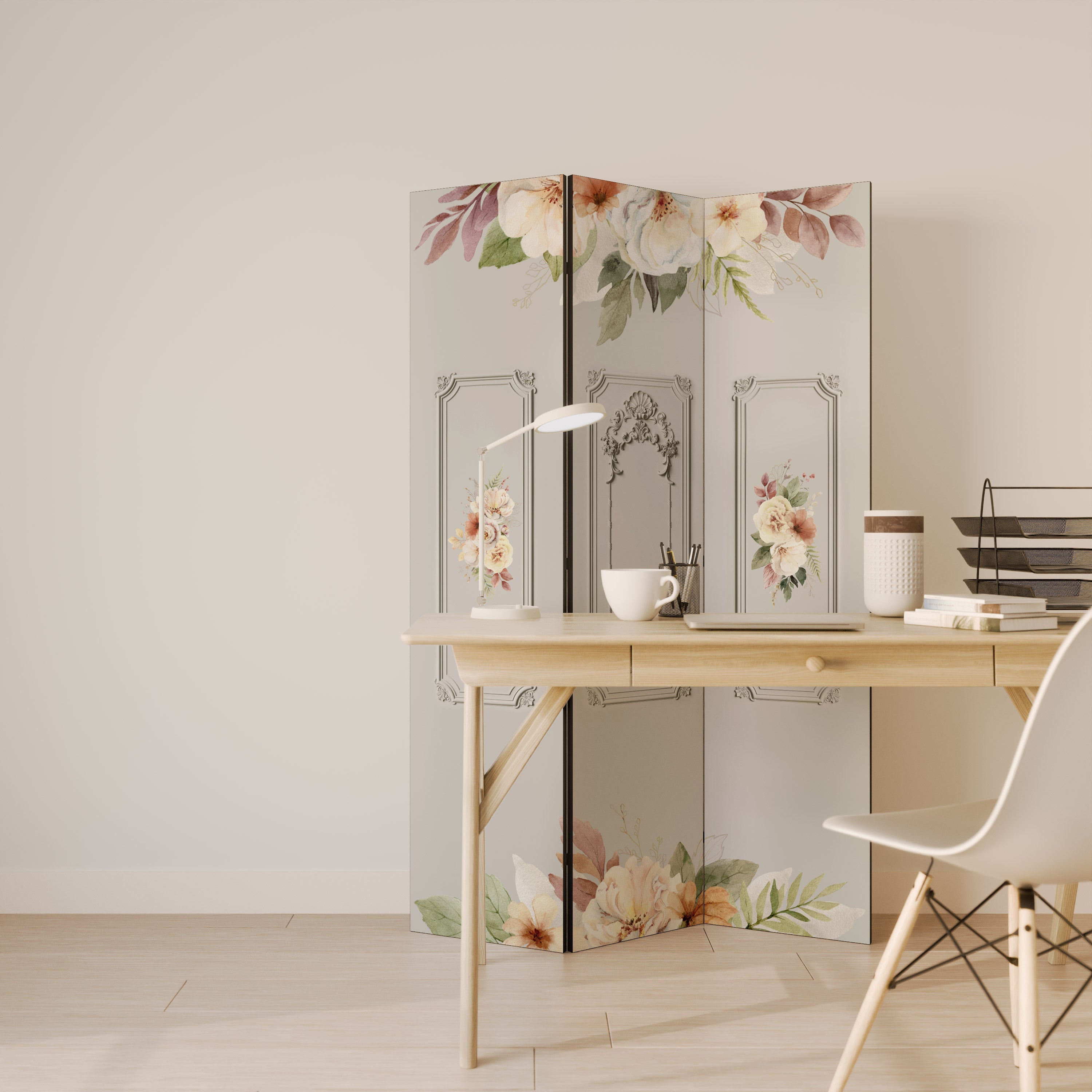 ELEGANT SHIELD Dekorativer 3-teiliger Raumteiler