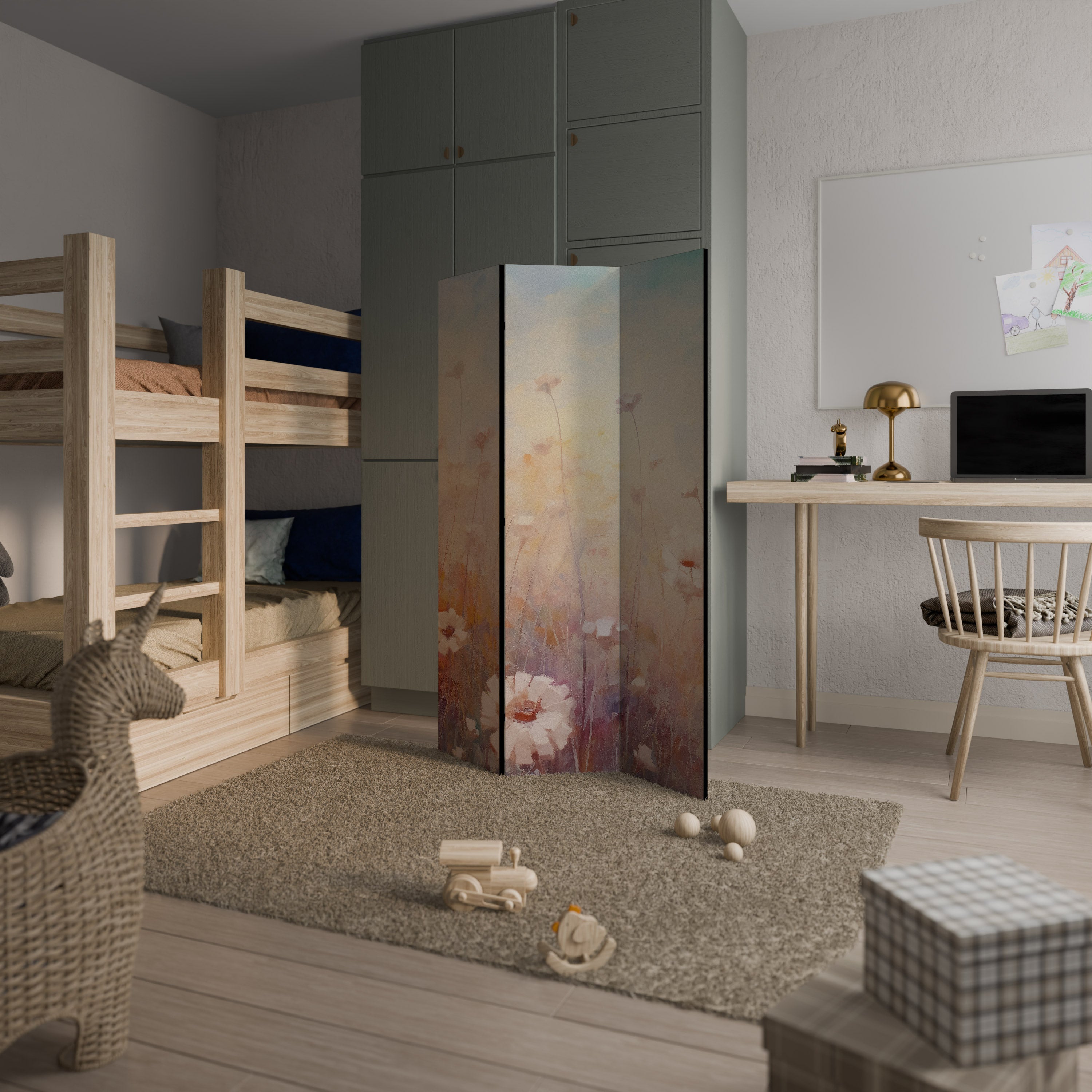 BREEZE OF COLORS Dekorativer 3-teiliger Raumteiler