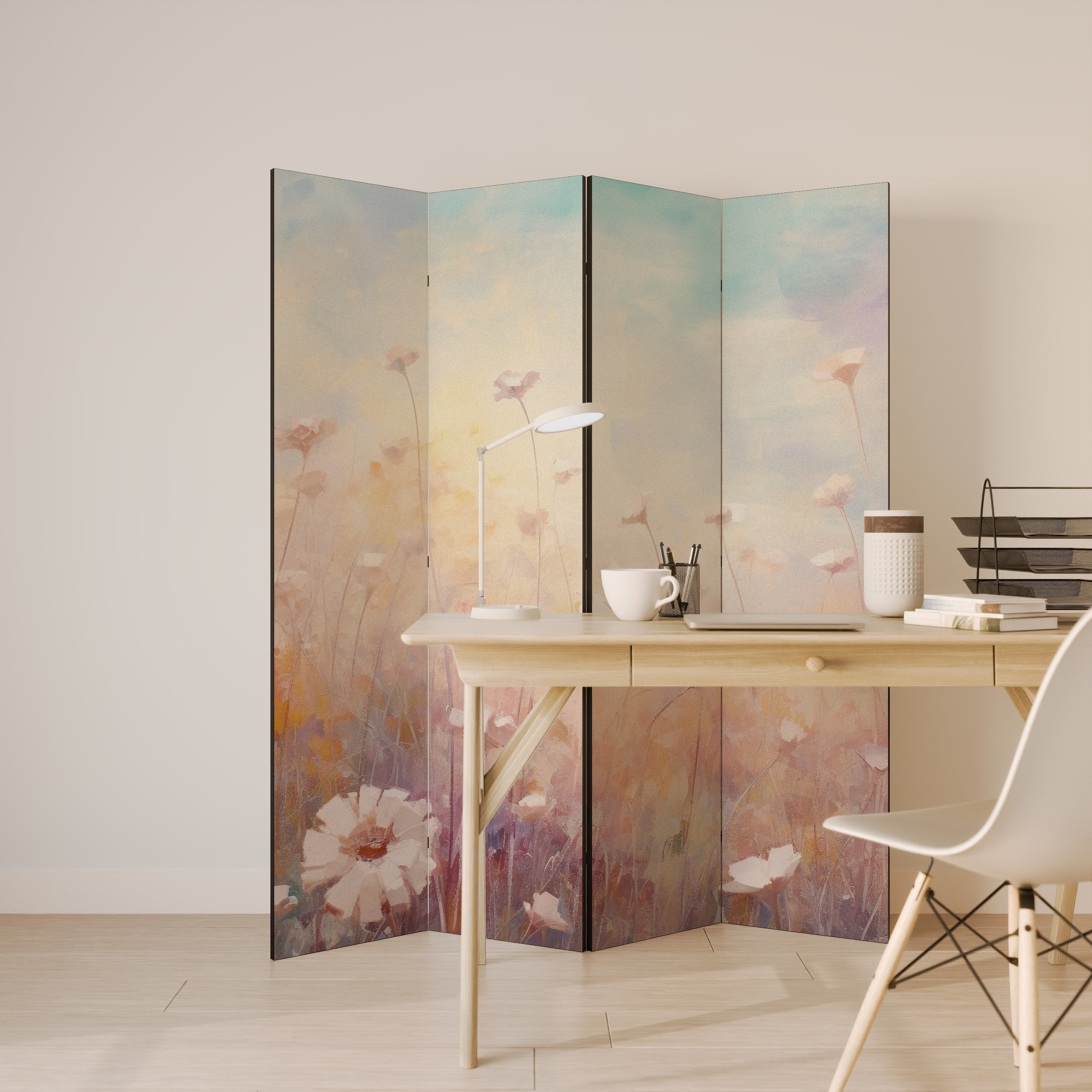 BREEZE OF COLORS Dekorativer 4-teiliger Raumteiler