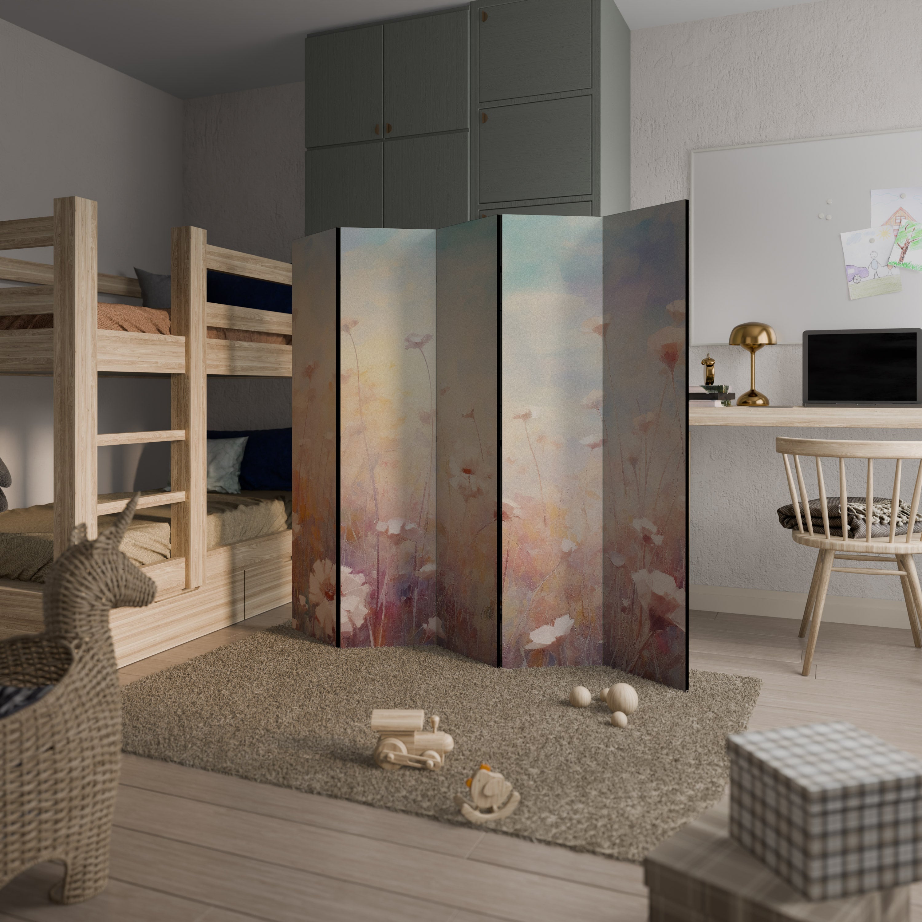 BREEZE OF COLORS Dekorativer 5-teiliger Raumteiler
