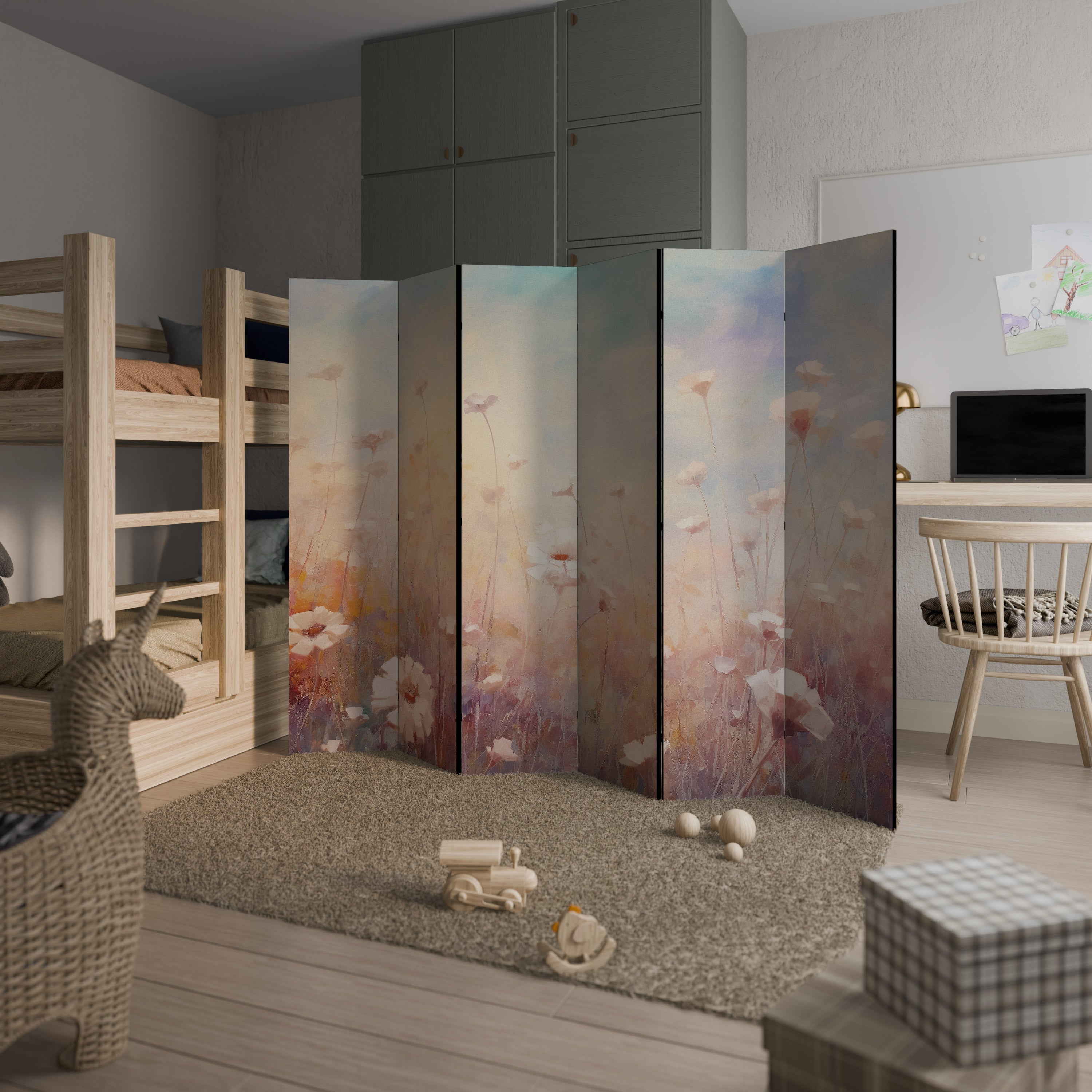 BREEZE OF COLORS Dekorativer 6-teiliger Raumteiler