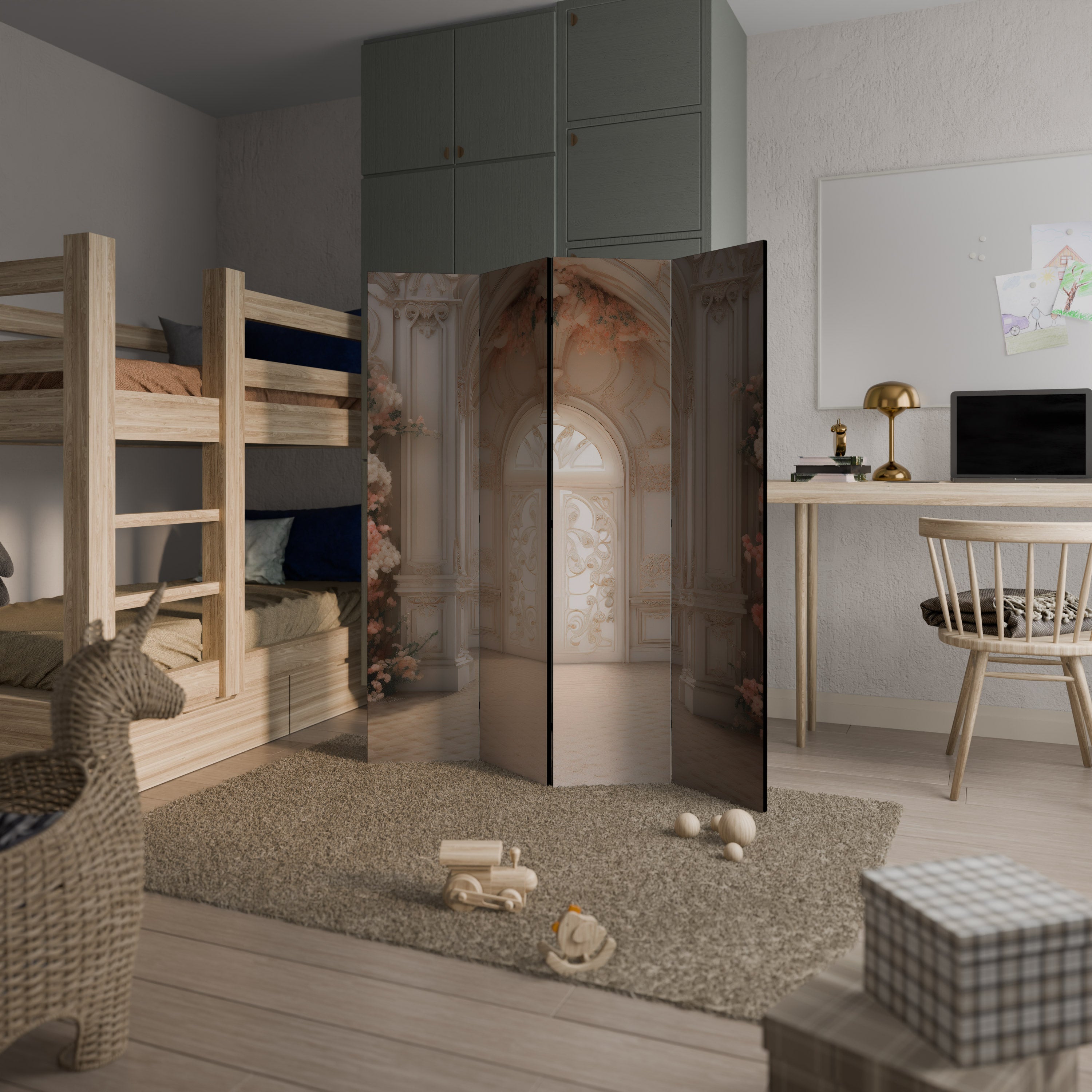 VIVID DREAMSCAPE DOORS Dekorativer 4-teiliger Raumteiler